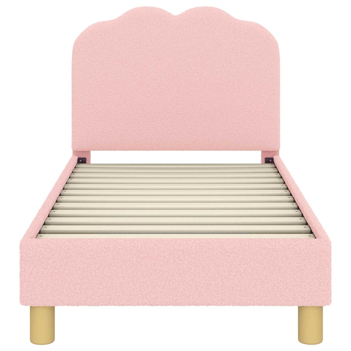 Kinderbettgestell mit Kopfteil Rosa 70 x 140 cm Bouclé