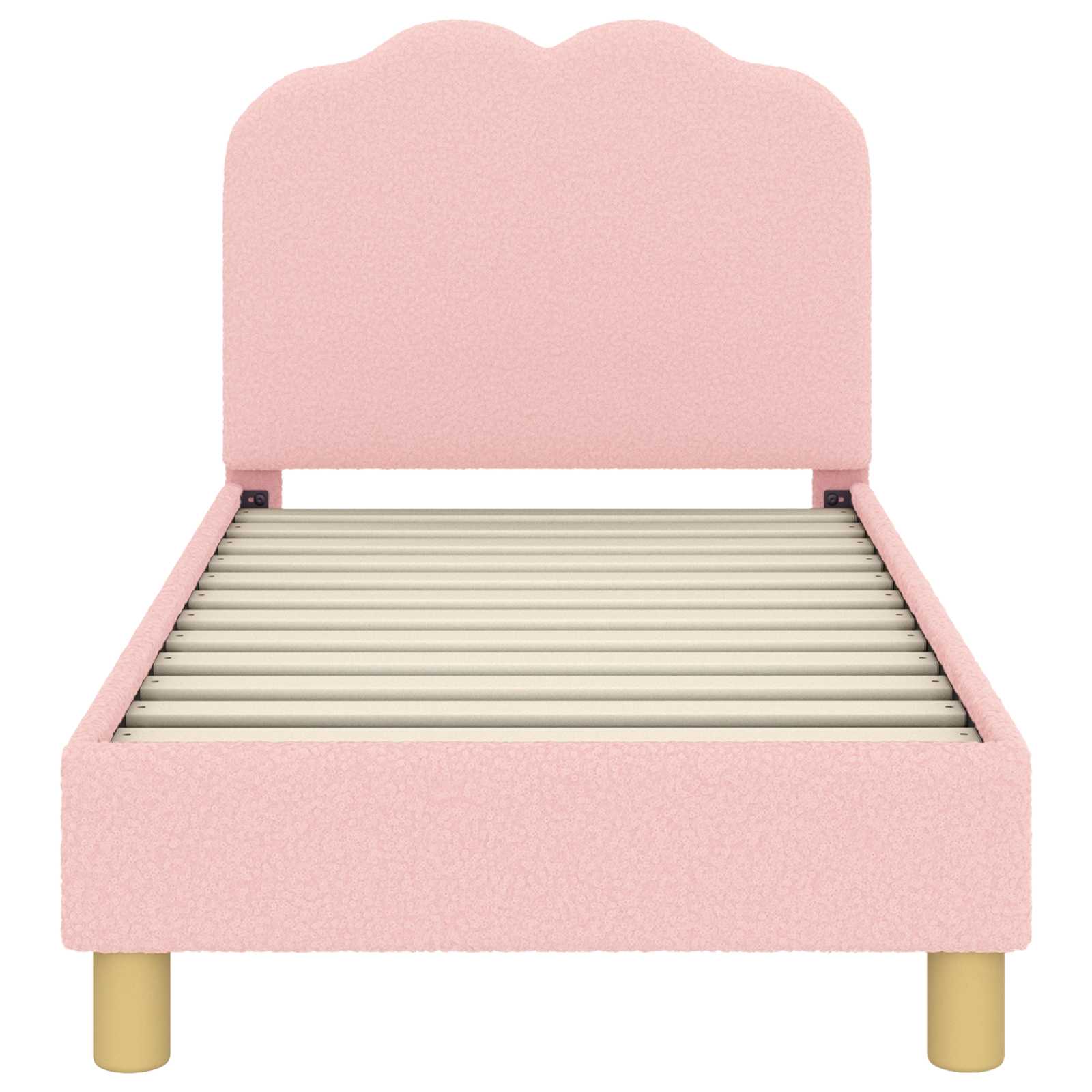 Kinderbettgestell mit Kopfteil Rosa 70 x 140 cm Bouclé