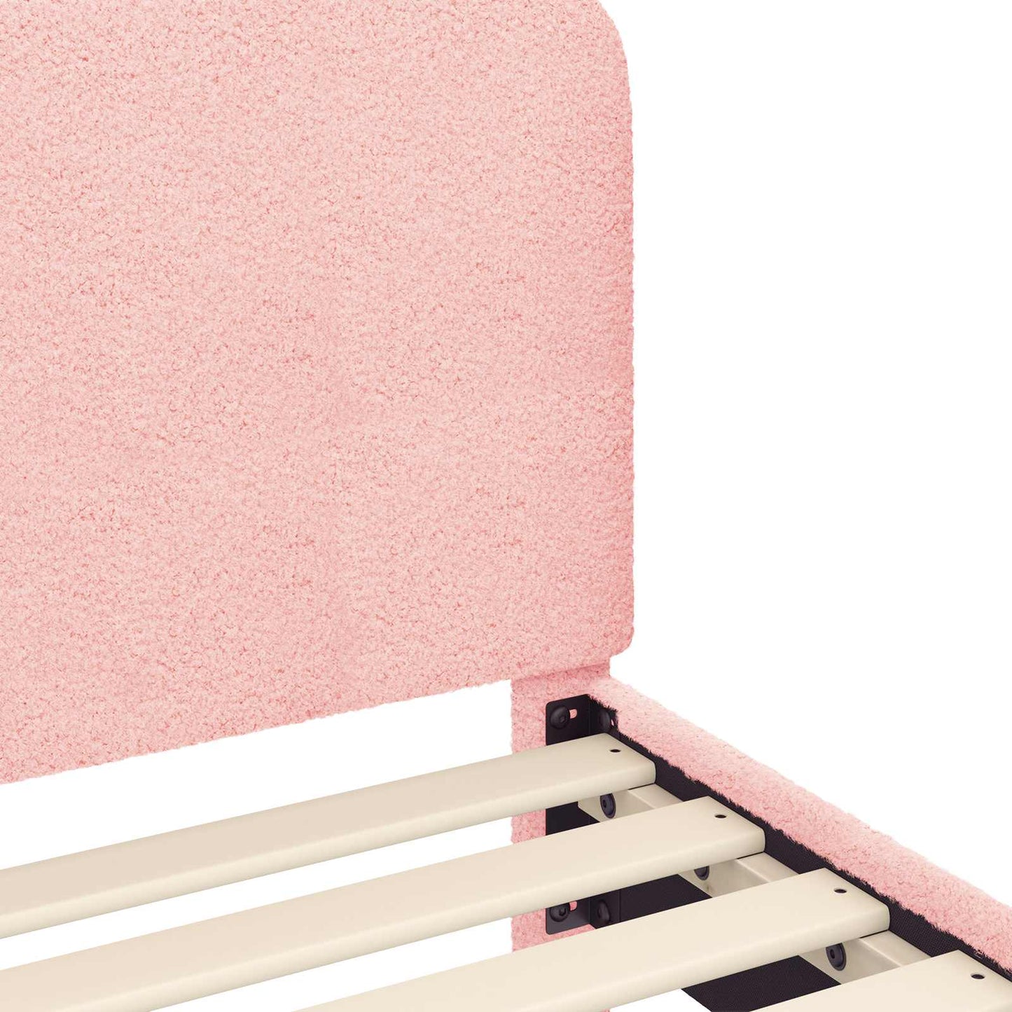 Kinderbettgestell mit Kopfteil Rosa 80 x 160 cm Bouclé