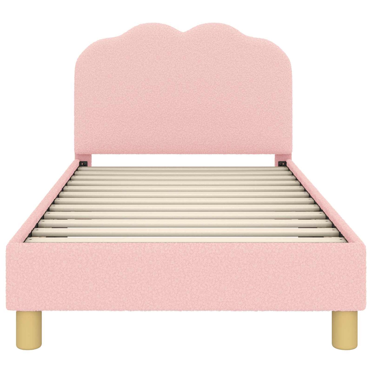 Kinderbettgestell mit Kopfteil Rosa 80 x 160 cm Bouclé
