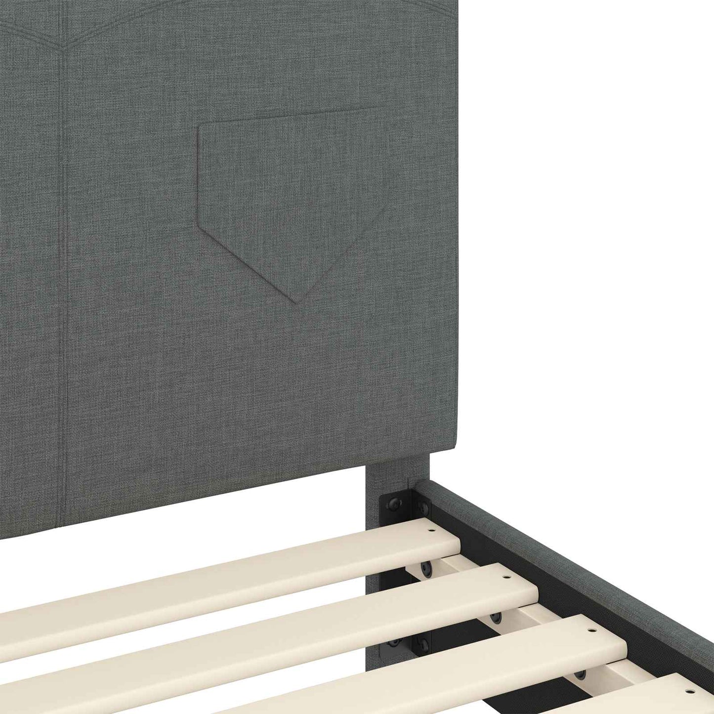 Kinderbettgestell mit Kopfteil Dunkelgrau 70 x 140 cm Stoff
