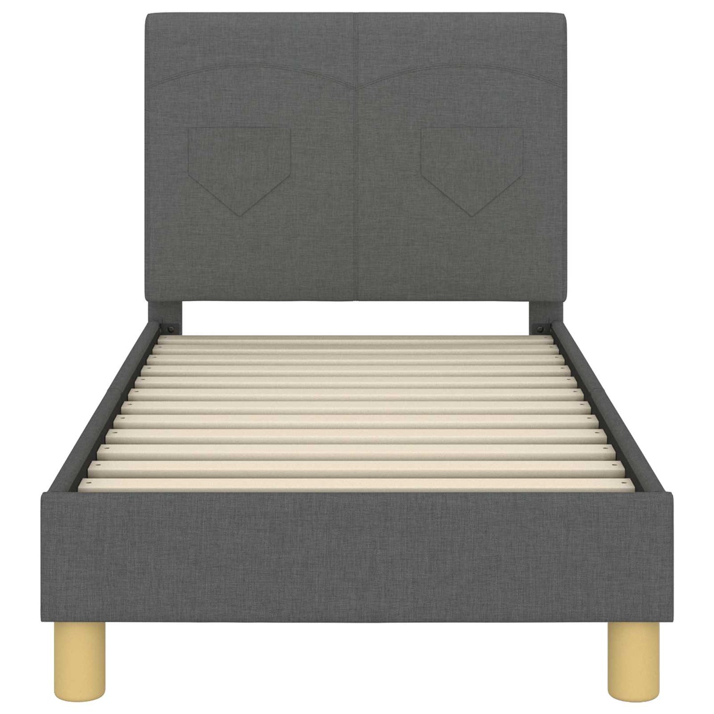 Kinderbettgestell mit Kopfteil Dunkelgrau 70 x 140 cm Stoff