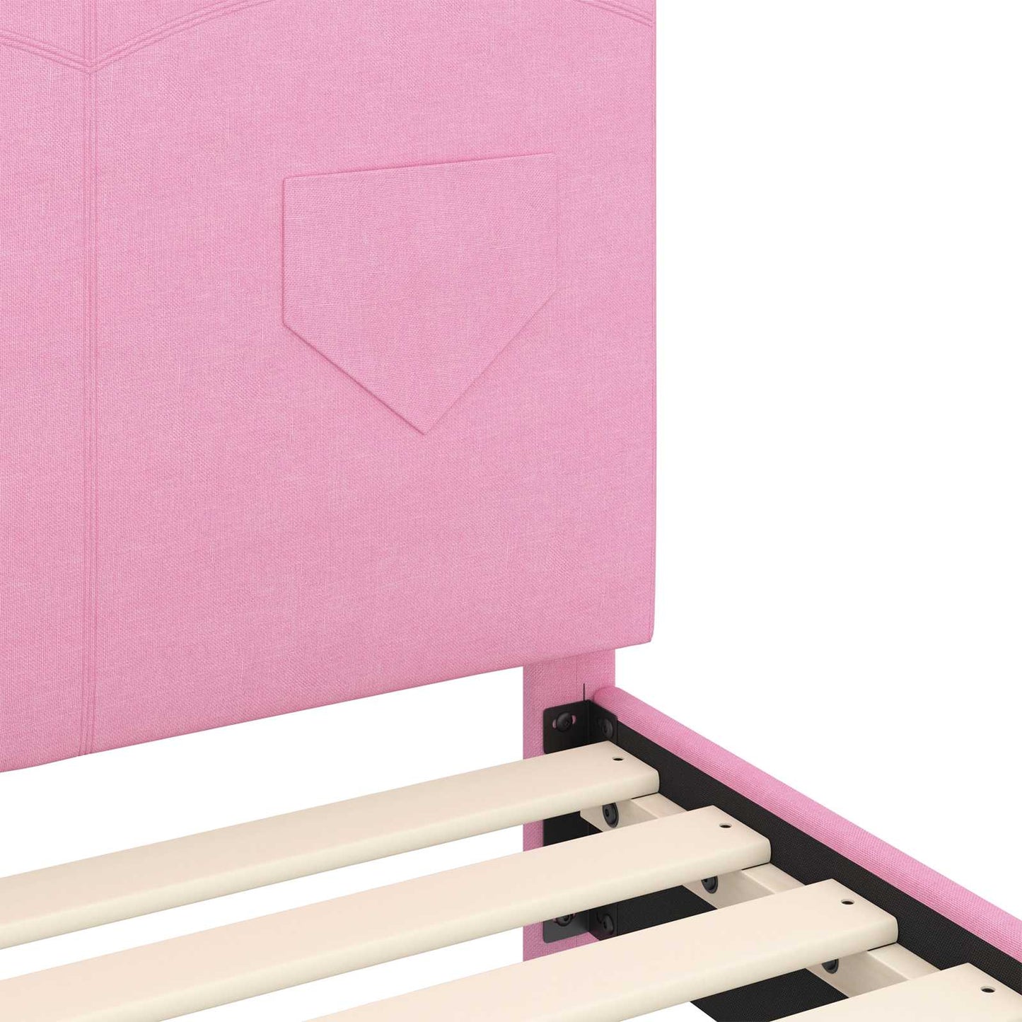 Kinderbettgestell mit Kopfteil Rosa 70 x 140 cm Stoff