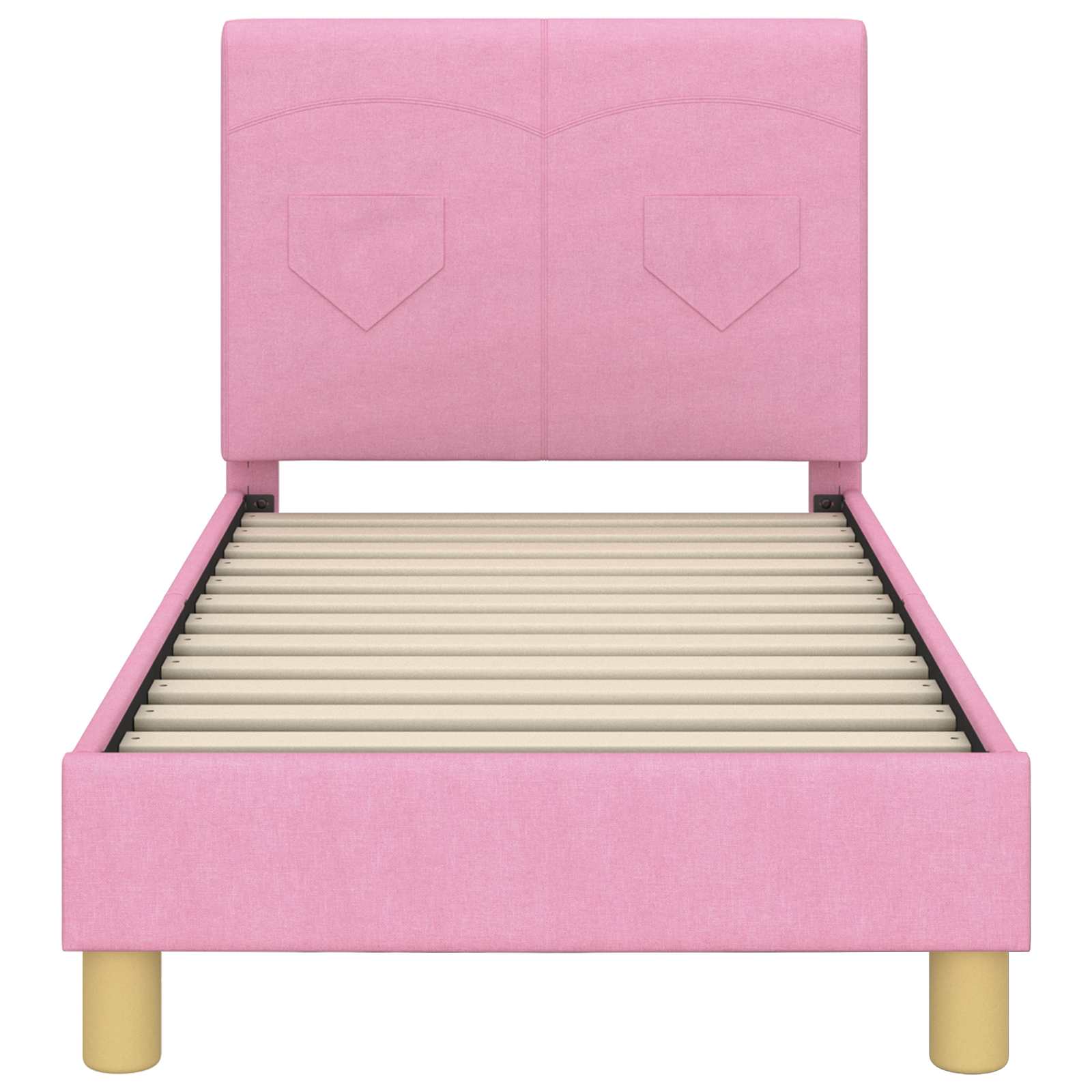 Kinderbettgestell mit Kopfteil Rosa 70 x 140 cm Stoff