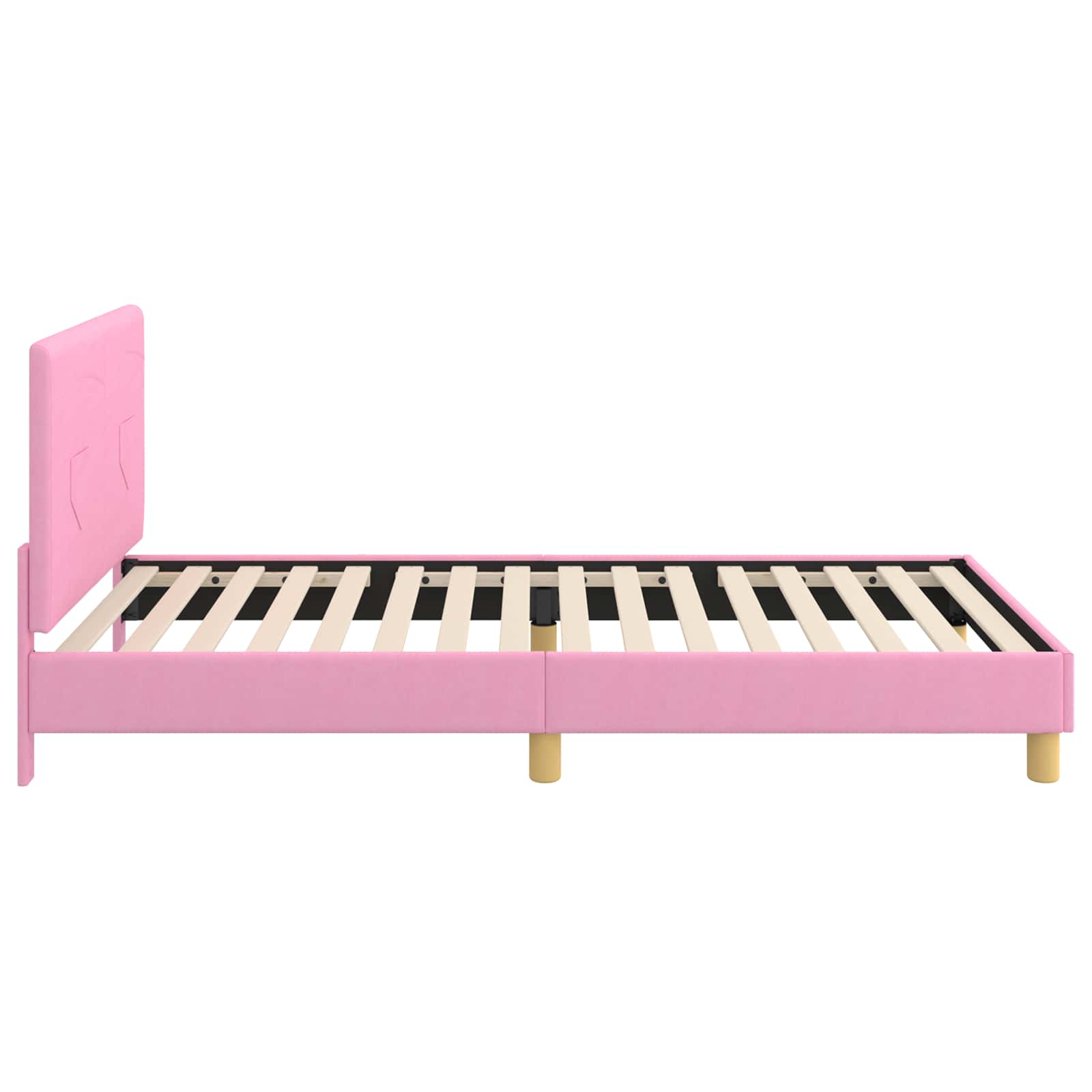 Kinderbettgestell mit Kopfteil Rosa 90 x 190 cm Stoff