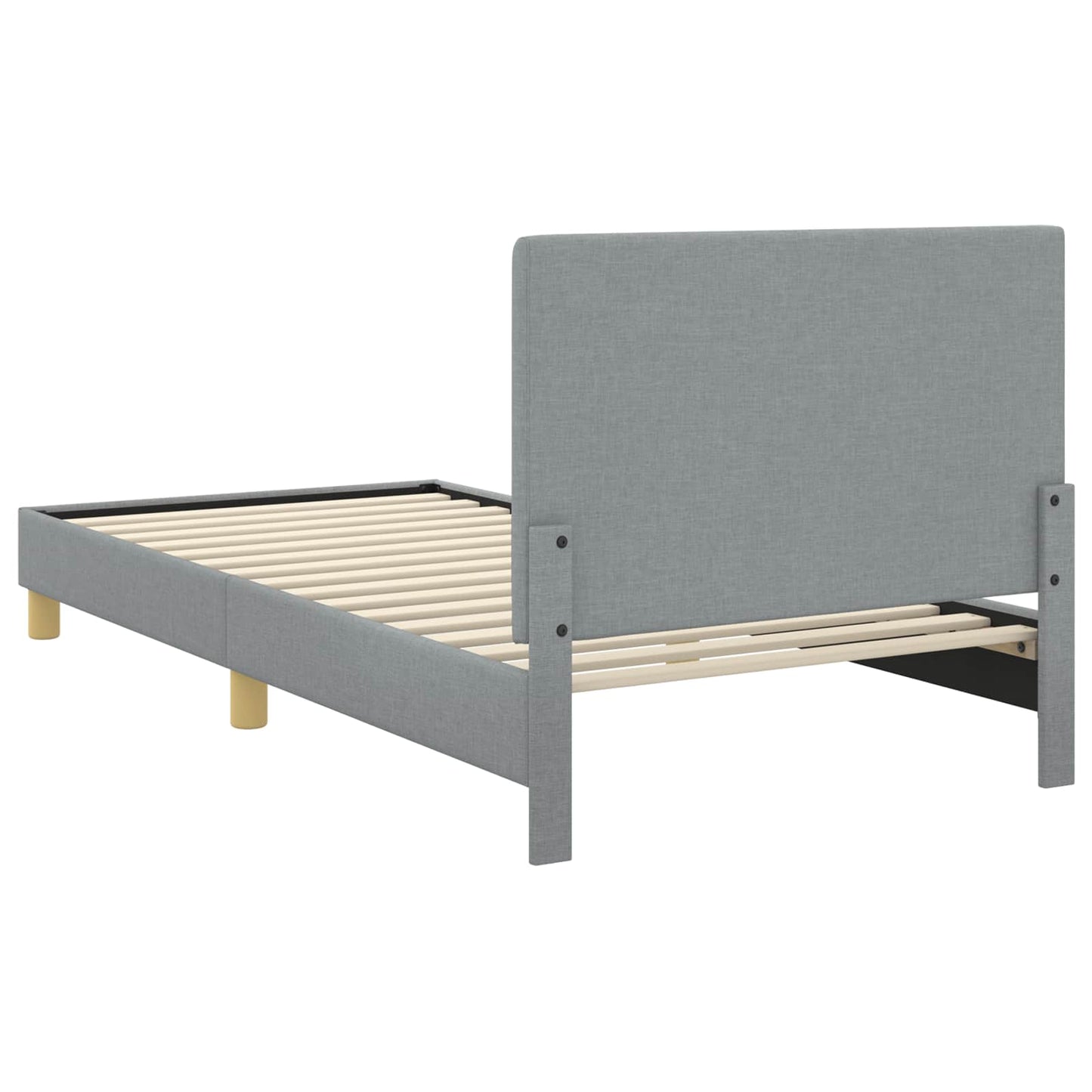 Kinderbettgestell mit Kopfteil Hellgrau 90 x 200 cm Stoff