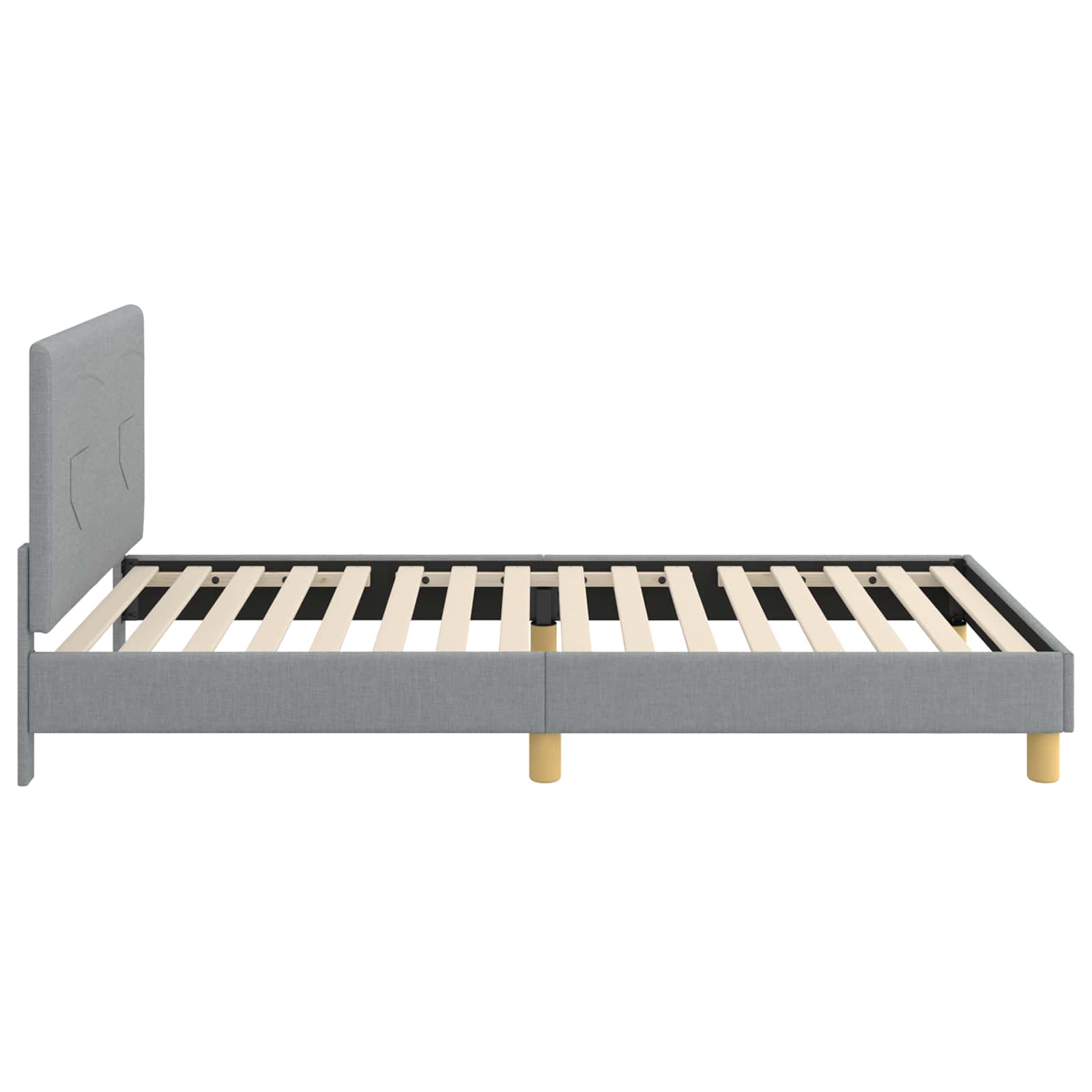 Kinderbettgestell mit Kopfteil Hellgrau 90 x 200 cm Stoff