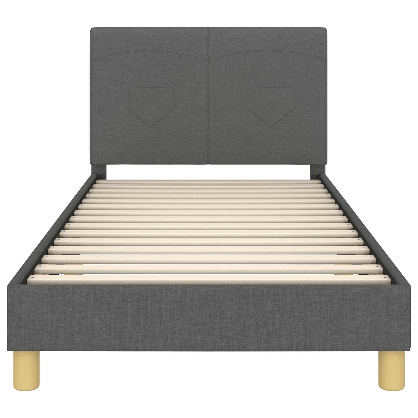 Kinderbettgestell mit Kopfteil Dunkelgrau 90 x 200 cm Stoff