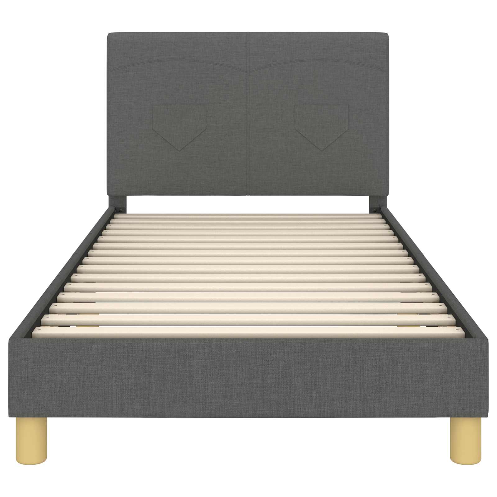 Kinderbettgestell mit Kopfteil Dunkelgrau 90 x 200 cm Stoff