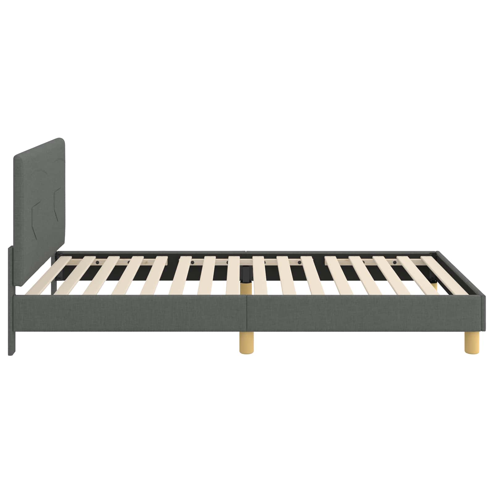 Kinderbettgestell mit Kopfteil Dunkelgrau 90 x 200 cm Stoff