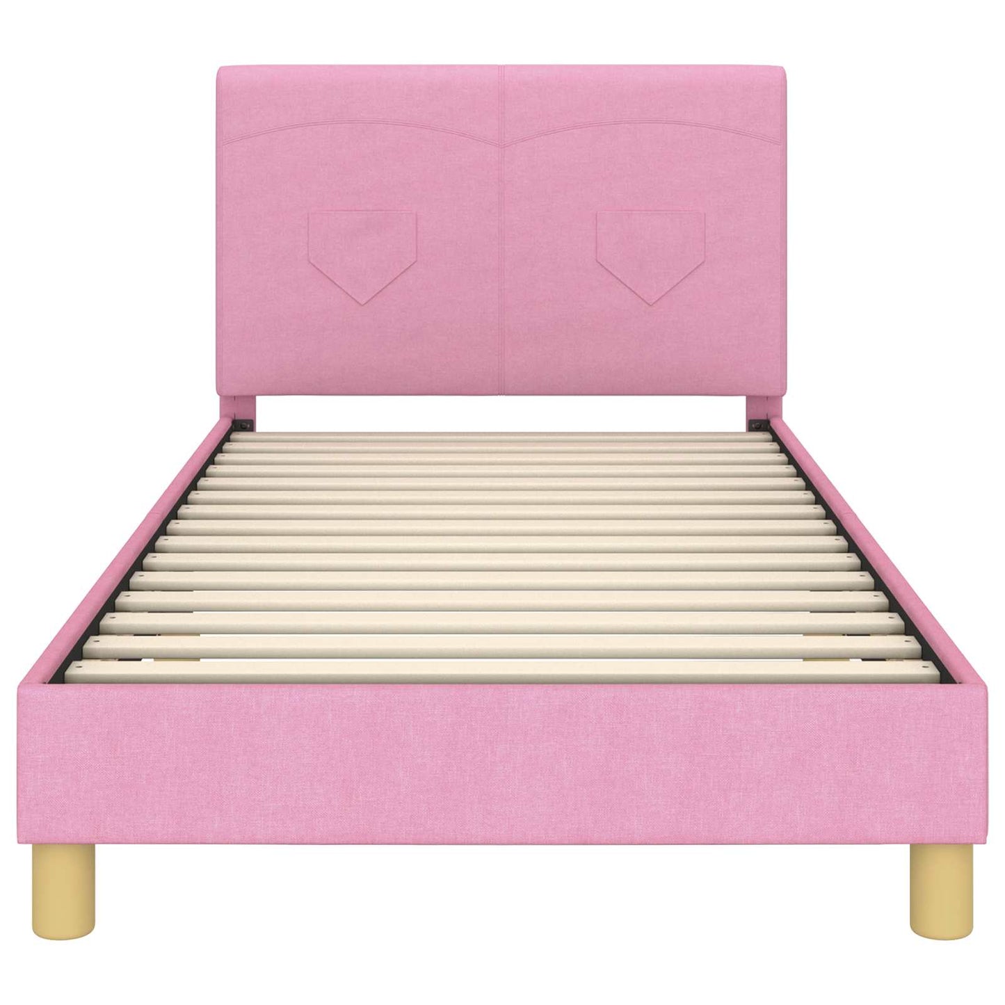 Kinderbettgestell mit Kopfteil Rosa 90 x 200 cm Stoff