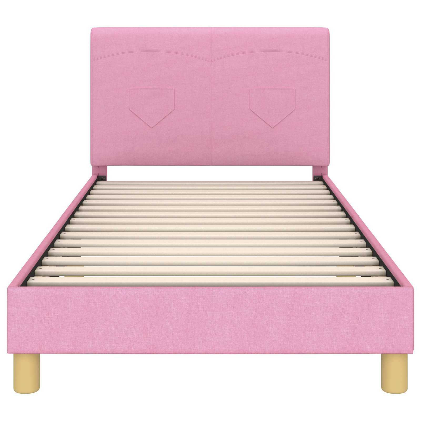 Kinderbettgestell mit Kopfteil Rosa 90 x 200 cm Stoff