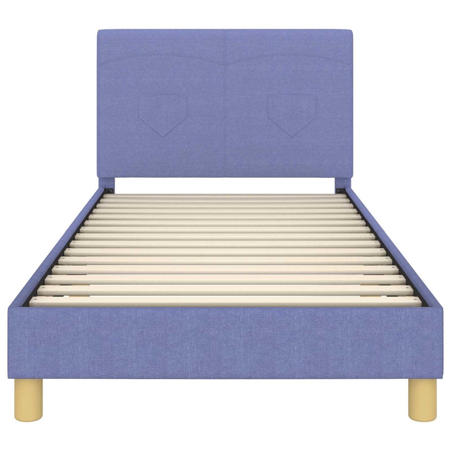 Kinderbettgestell mit Kopfteil Jeans blau 90 x 200 cm Stoff