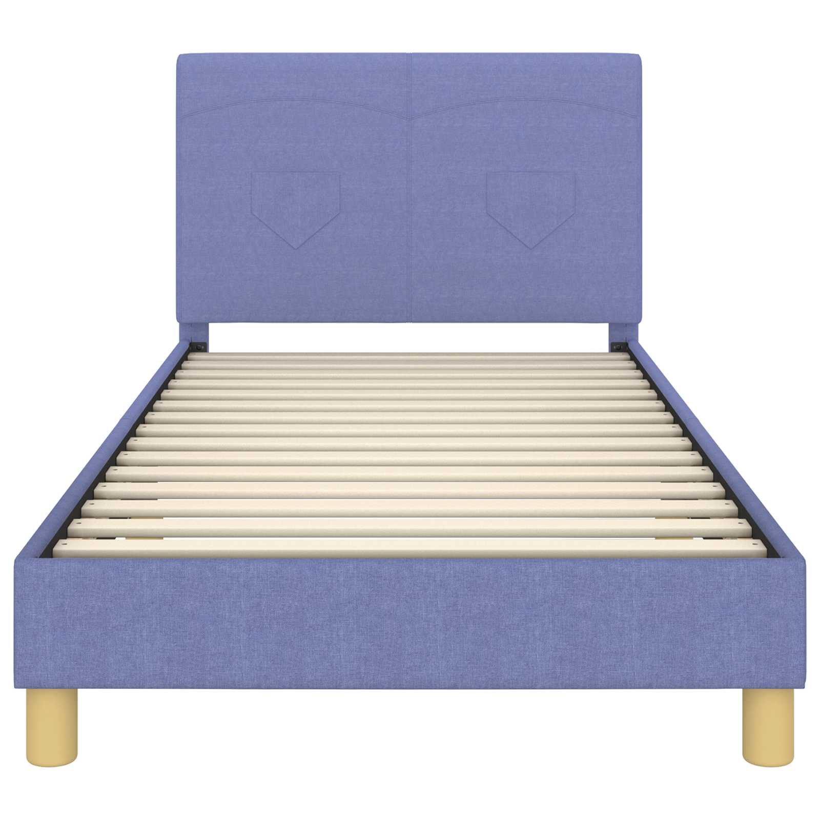 Kinderbettgestell mit Kopfteil Jeans blau 90 x 200 cm Stoff