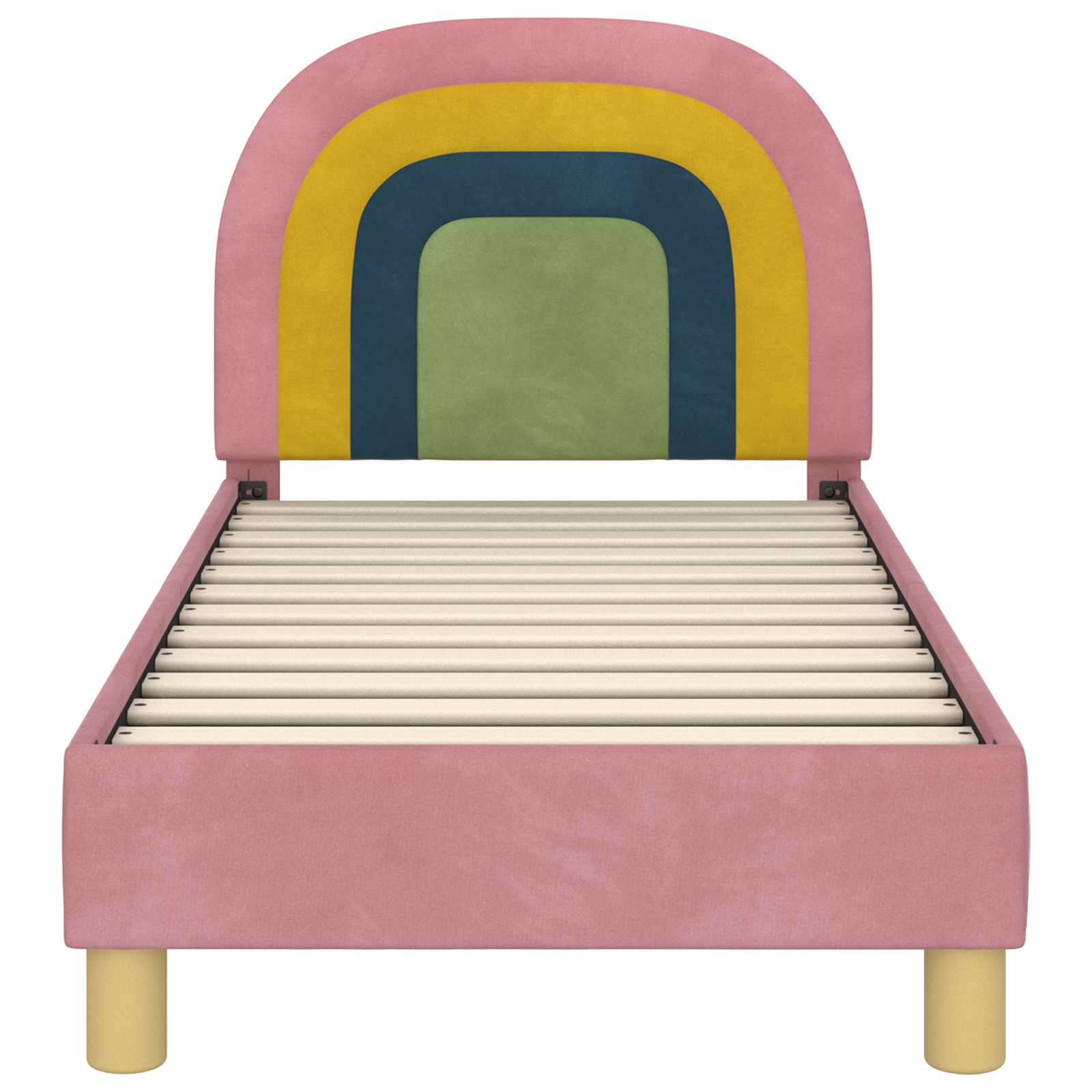 Kinderbettgestell mit Kopfteil Rosa 70 x 140 cm Samt