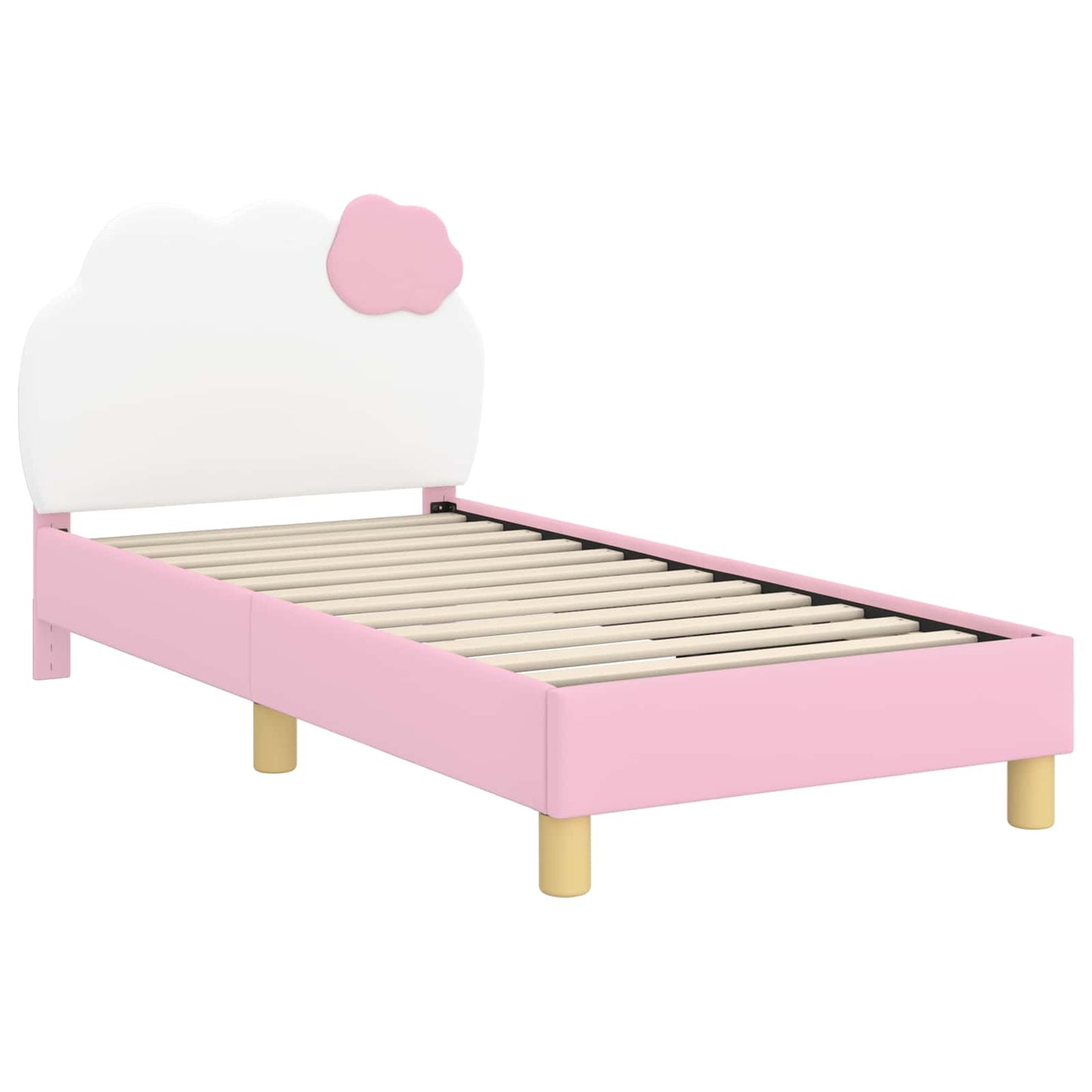Kinderbettgestell mit Kopfteil Rosa 80 x 160 cm PU