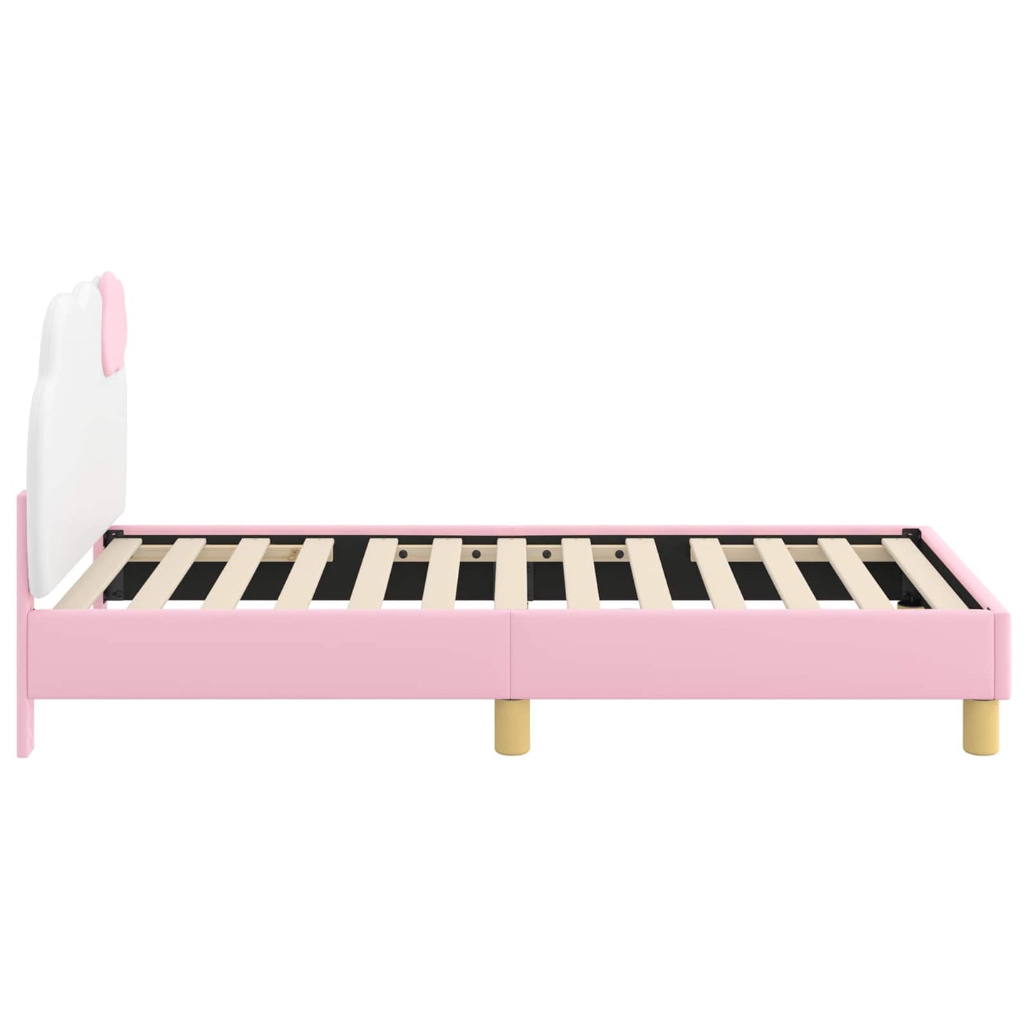 Kinderbettgestell mit Kopfteil Rosa 80 x 160 cm PU