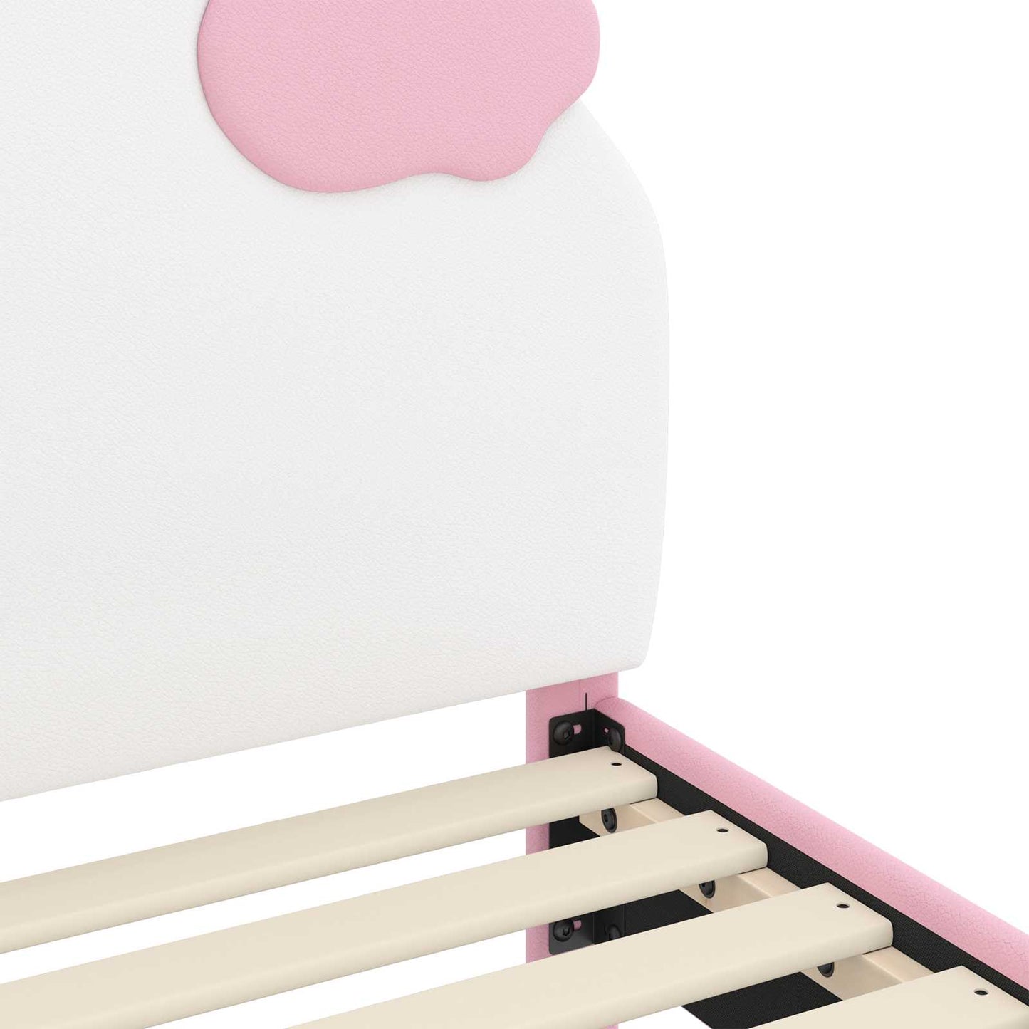 Kinderbettgestell mit Kopfteil Rosa 90 x 190 cm PU
