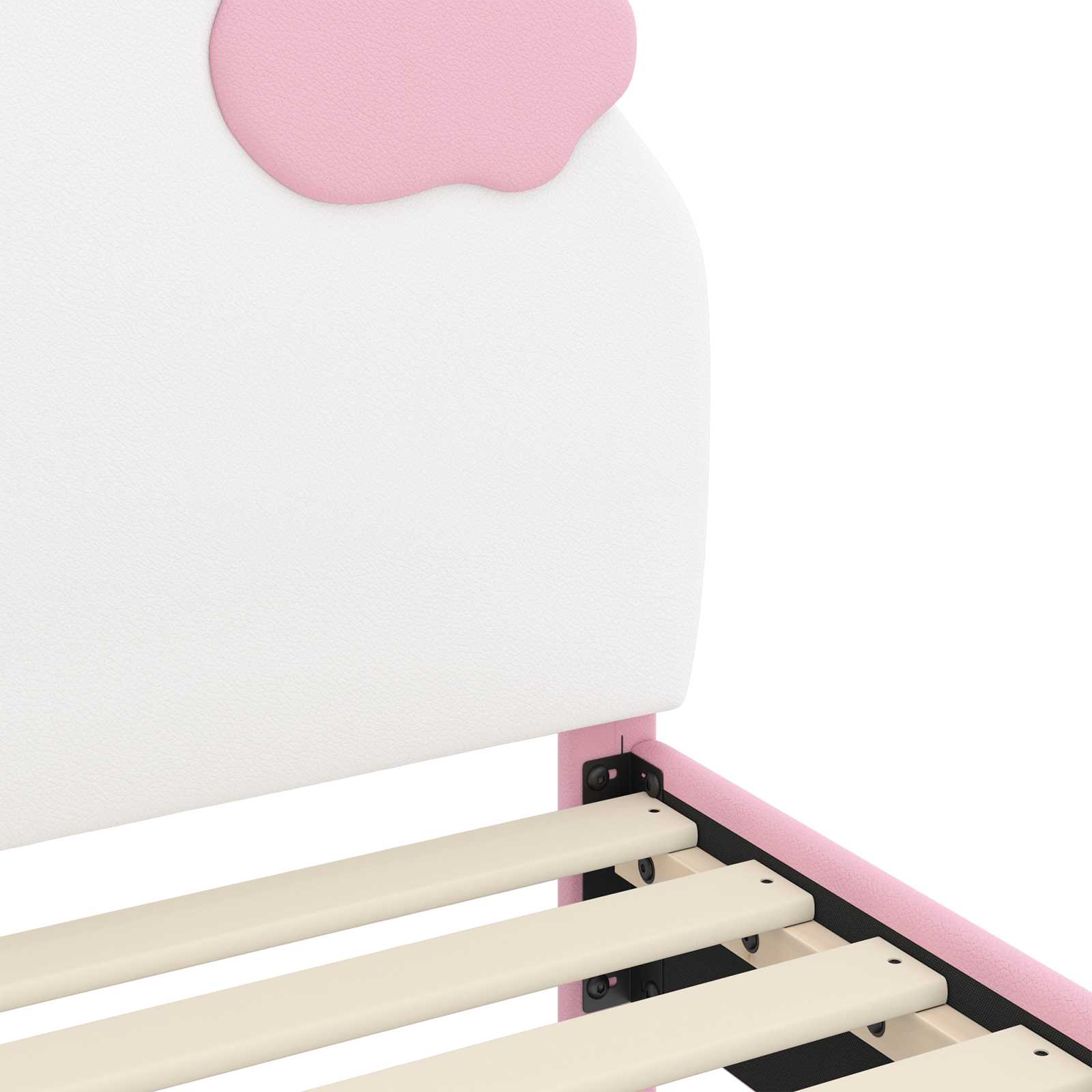 Kinderbettgestell mit Kopfteil Rosa 90 x 190 cm PU