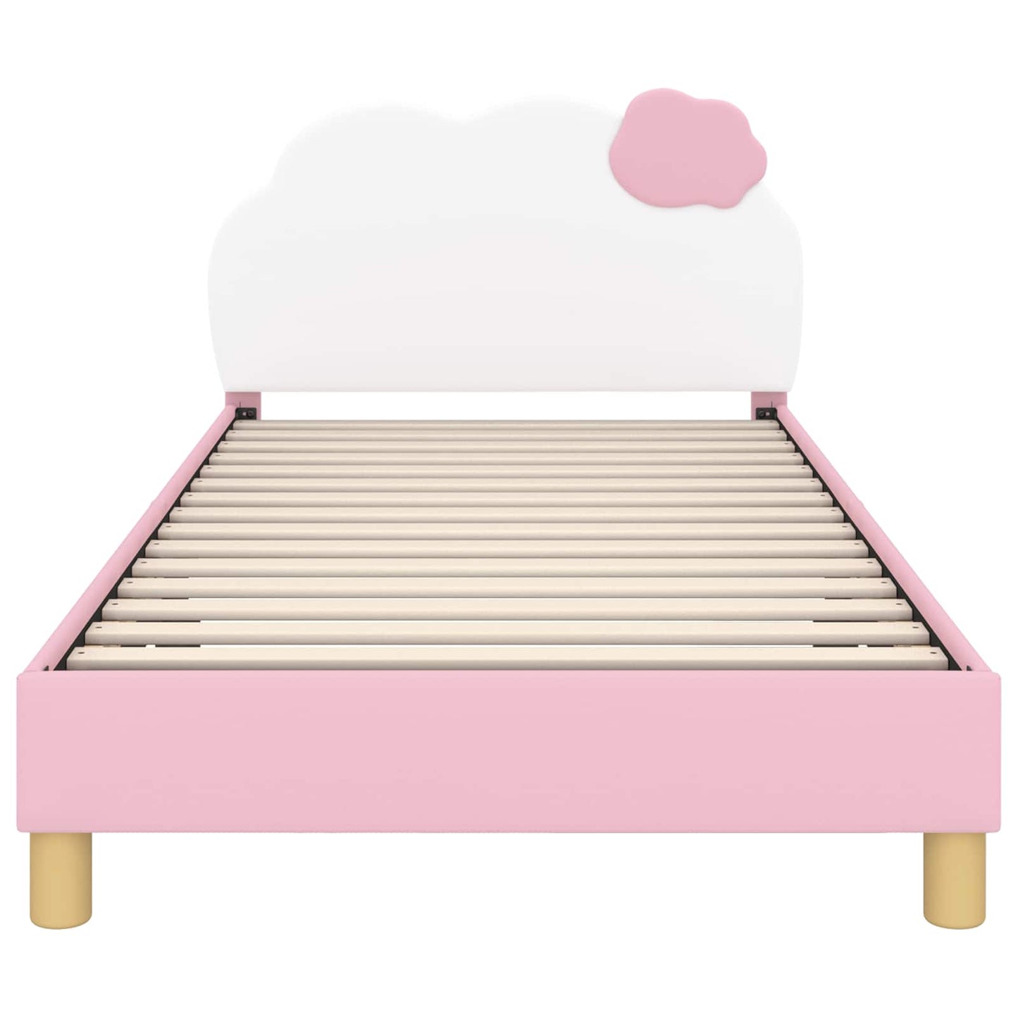 Kinderbettgestell mit Kopfteil Rosa 90 x 190 cm PU