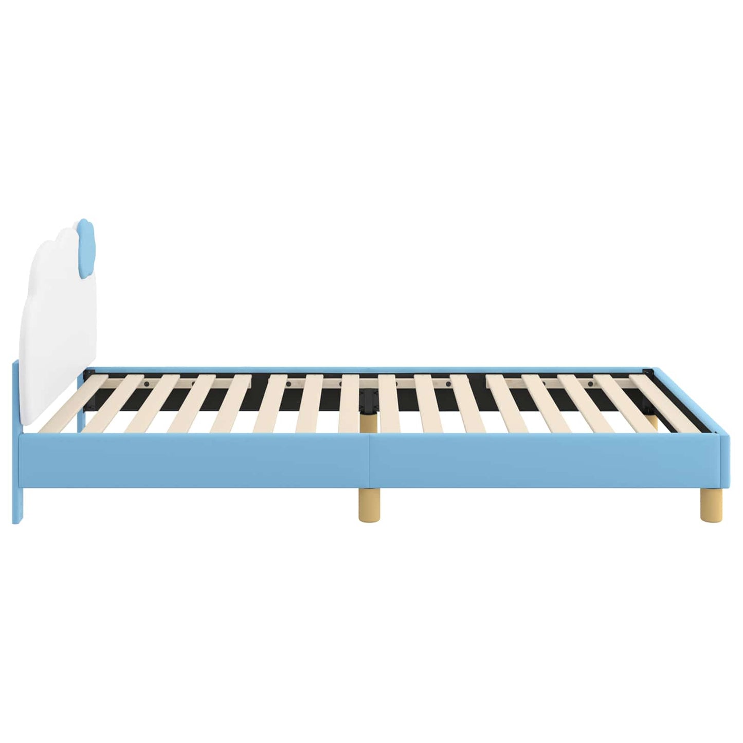 Kinderbettgestell mit Kopfteil Blau 90 x 190 cm PU