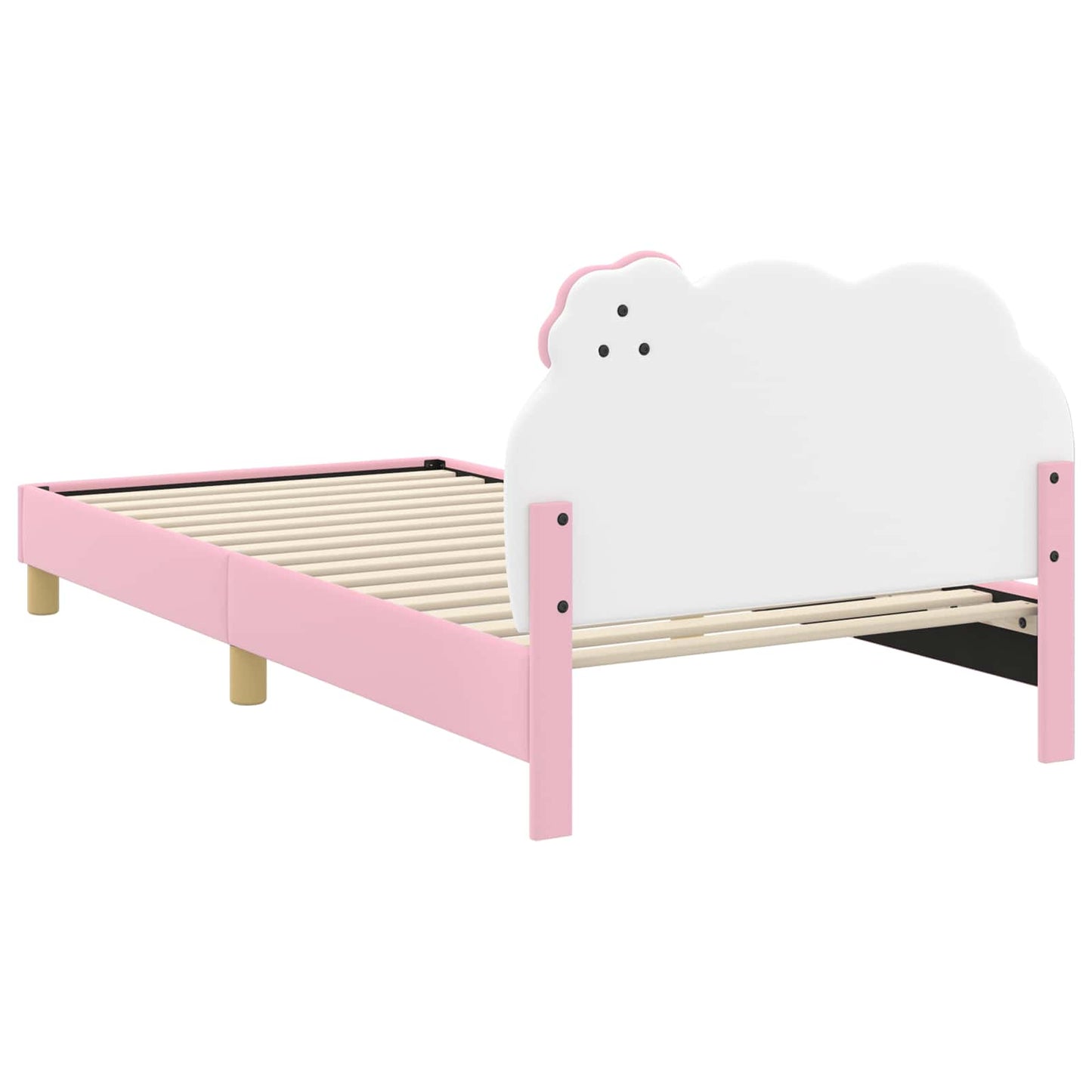 Kinderbettgestell mit Kopfteil Rosa 90 x 200 cm PU