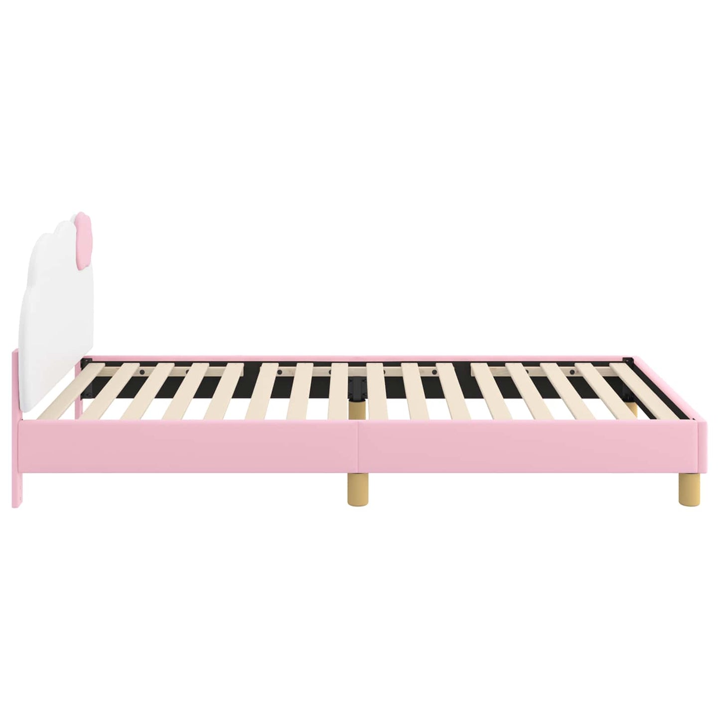 Kinderbettgestell mit Kopfteil Rosa 90 x 200 cm PU