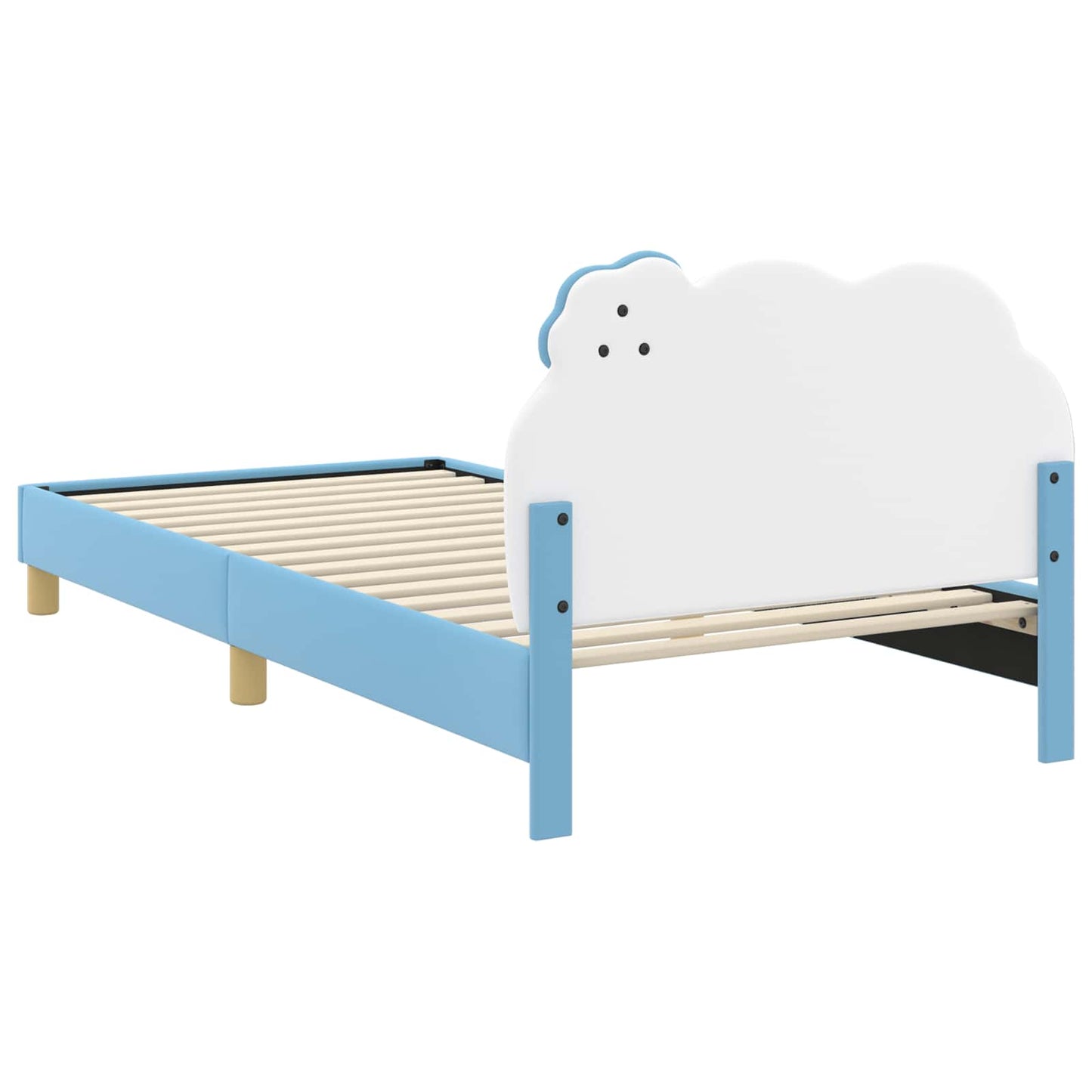 Kinderbettgestell mit Kopfteil Blau 90 x 200 cm PU