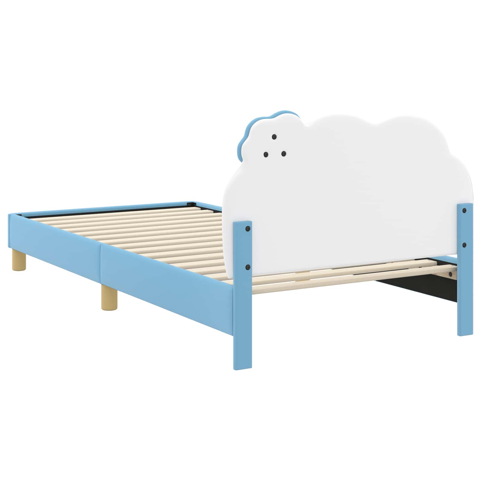 Kinderbettgestell mit Kopfteil Blau 90 x 200 cm PU
