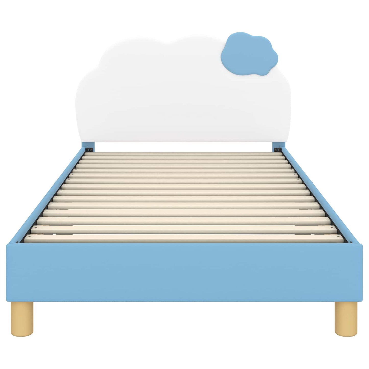 Kinderbettgestell mit Kopfteil Blau 90 x 200 cm PU