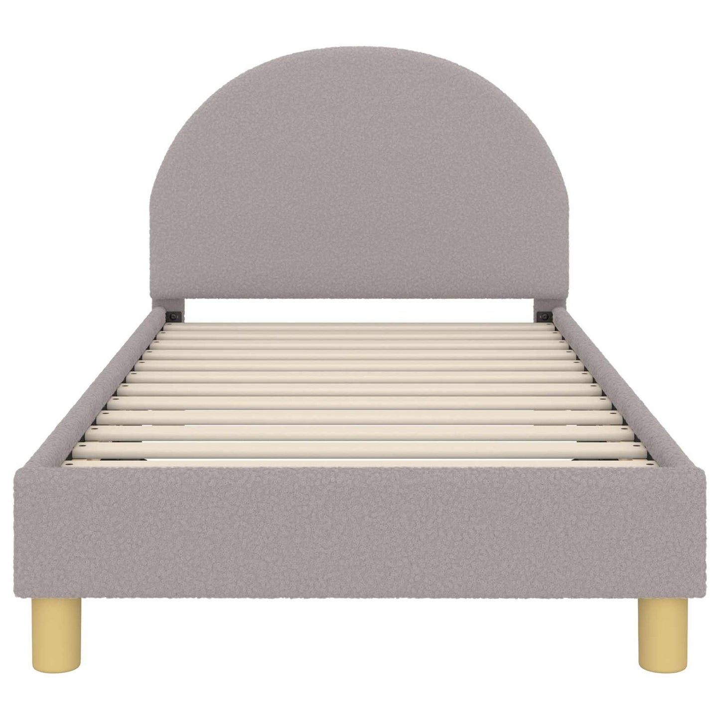 Kinderbettgestell mit Kopfteil Hellgrau 80x160 cm Bouclé