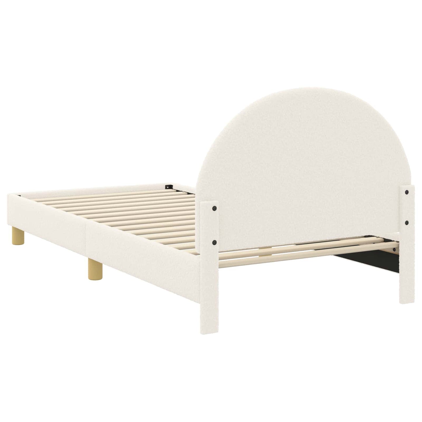 Kinderbettgestell mit Kopfteil Creme 80 x 200 cm Bouclé