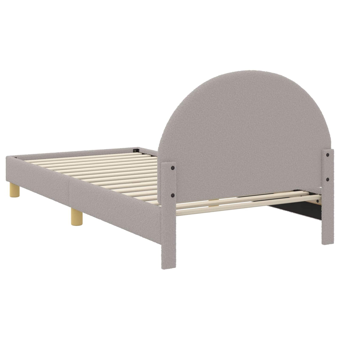 Kinderbettgestell mit Kopfteil Hellgrau 80x200 cm Bouclé