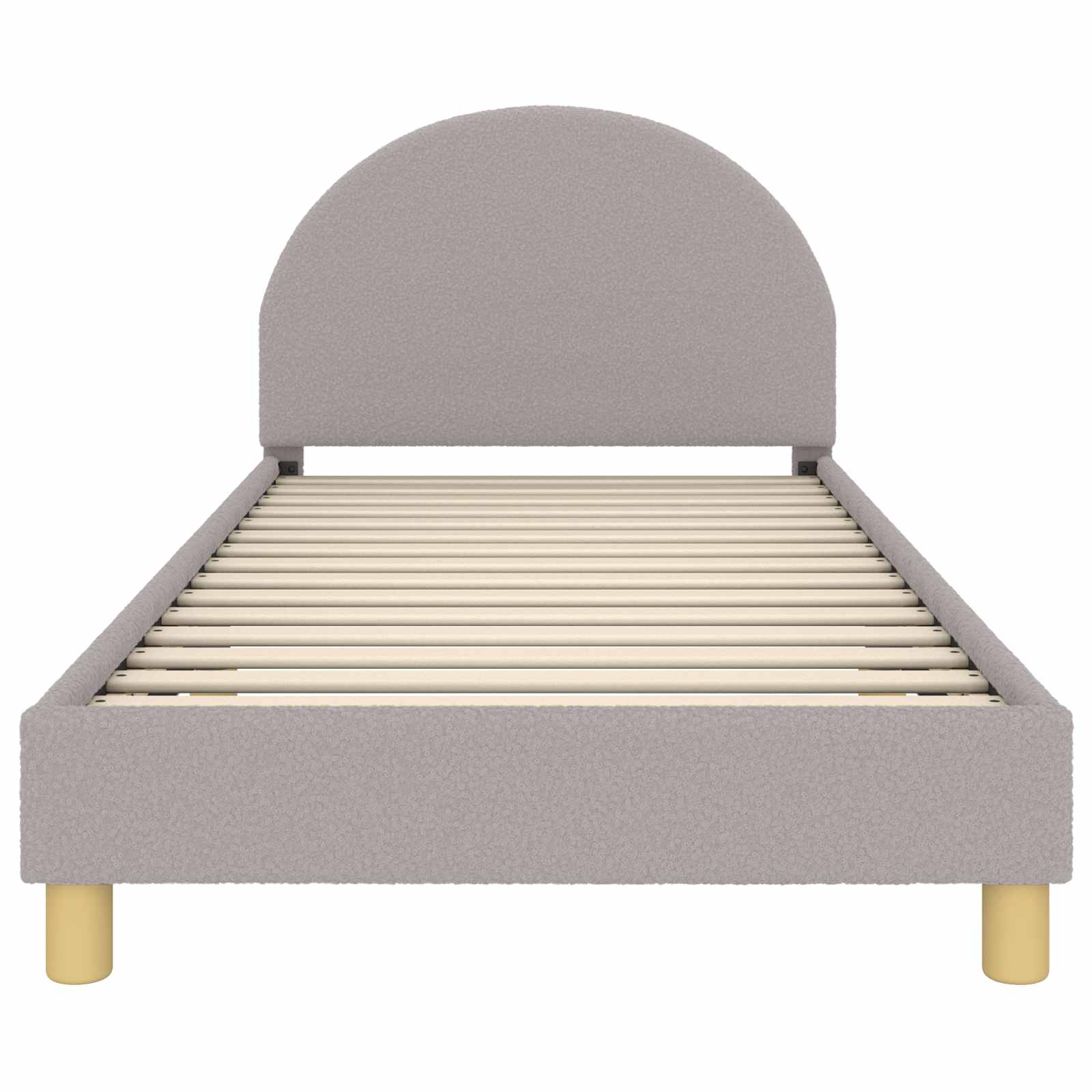 Kinderbettgestell mit Kopfteil Hellgrau 80x200 cm Bouclé