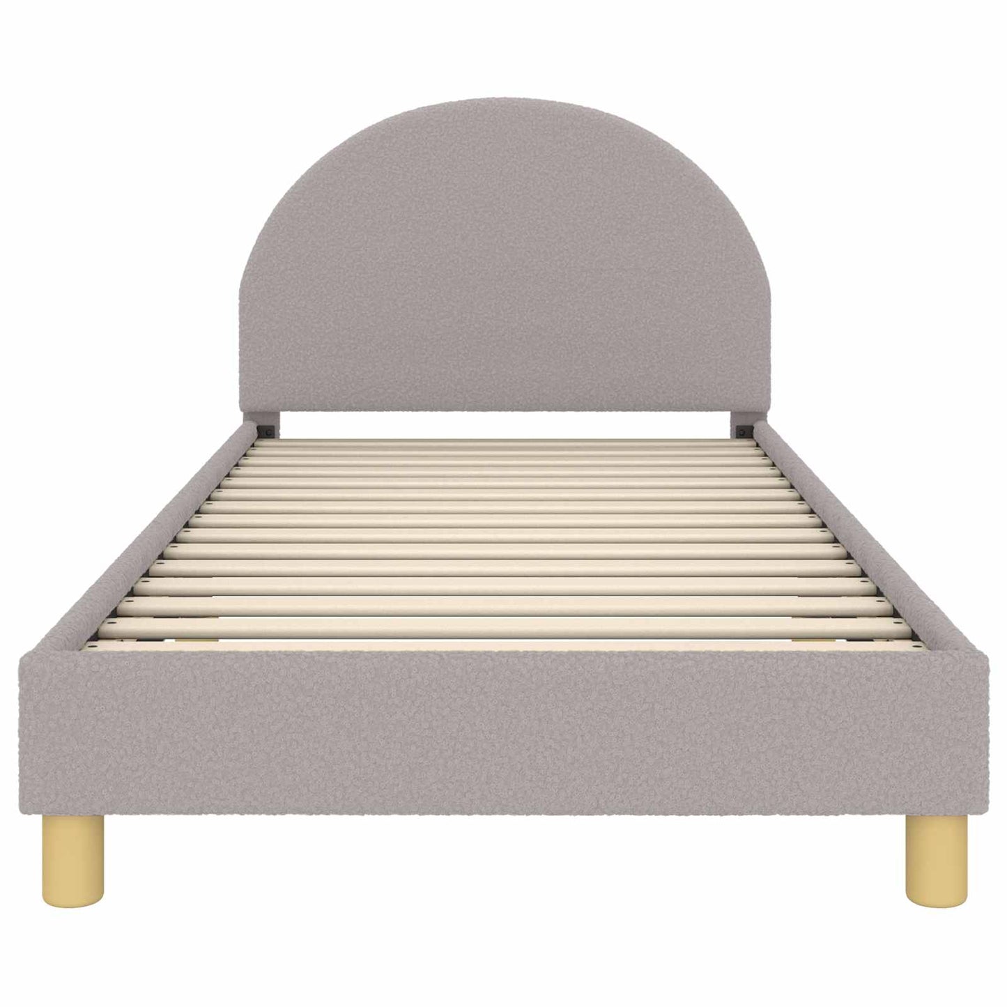 Kinderbettgestell mit Kopfteil Hellgrau 90x190 cm Bouclé