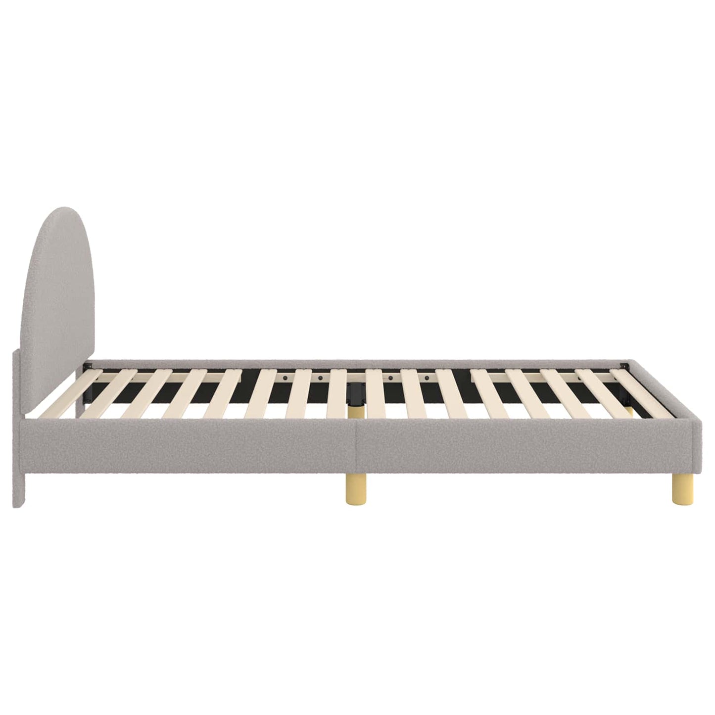 Kinderbettgestell mit Kopfteil Hellgrau 90x190 cm Bouclé