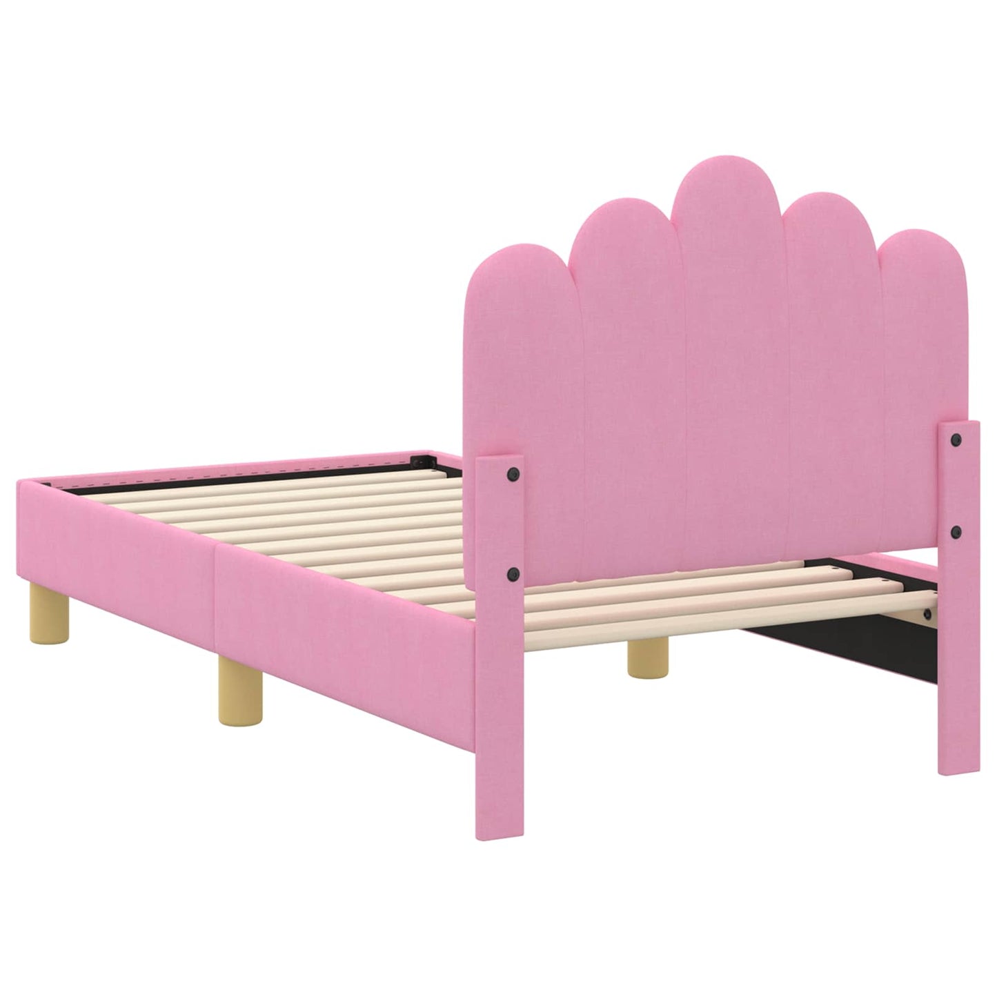 Kinderbettgestell mit Kopfteil Rosa 70 x 140 cm Stoff