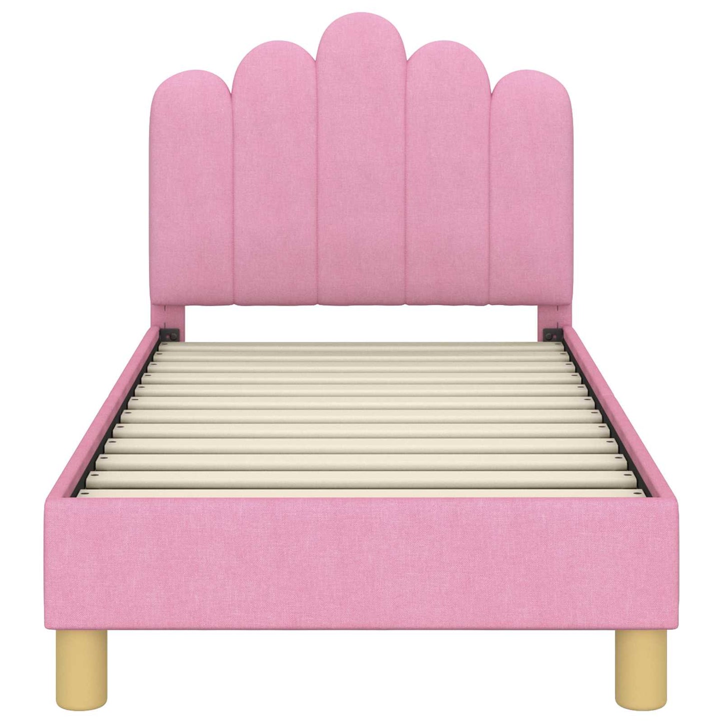 Kinderbettgestell mit Kopfteil Rosa 70 x 140 cm Stoff