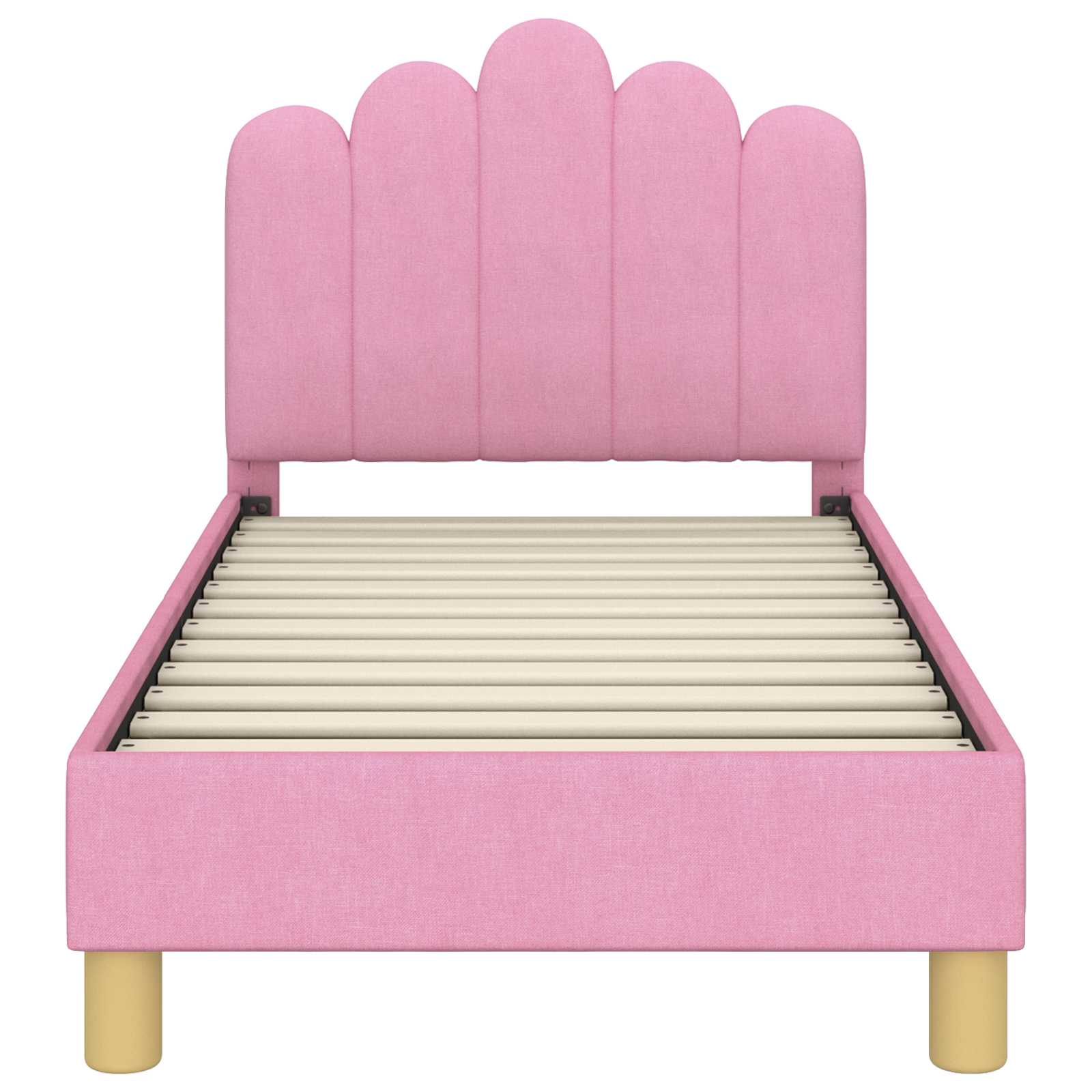 Kinderbettgestell mit Kopfteil Rosa 70 x 140 cm Stoff