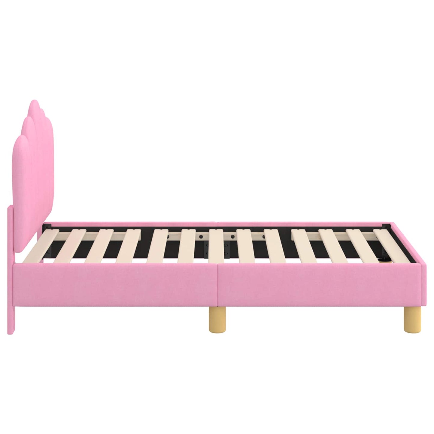 Kinderbettgestell mit Kopfteil Rosa 70 x 140 cm Stoff