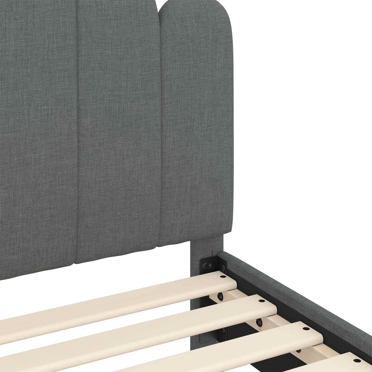 Kinderbettgestell mit Kopfteil Dunkelgrau 80 x 160 cm Stoff