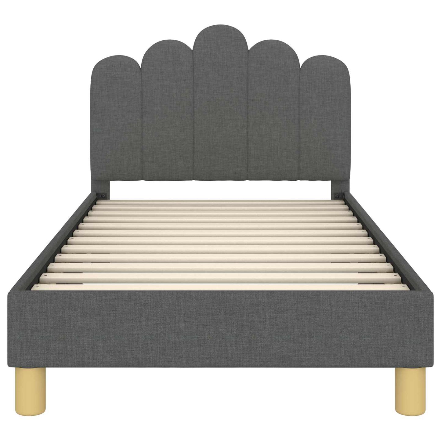 Kinderbettgestell mit Kopfteil Dunkelgrau 80 x 160 cm Stoff
