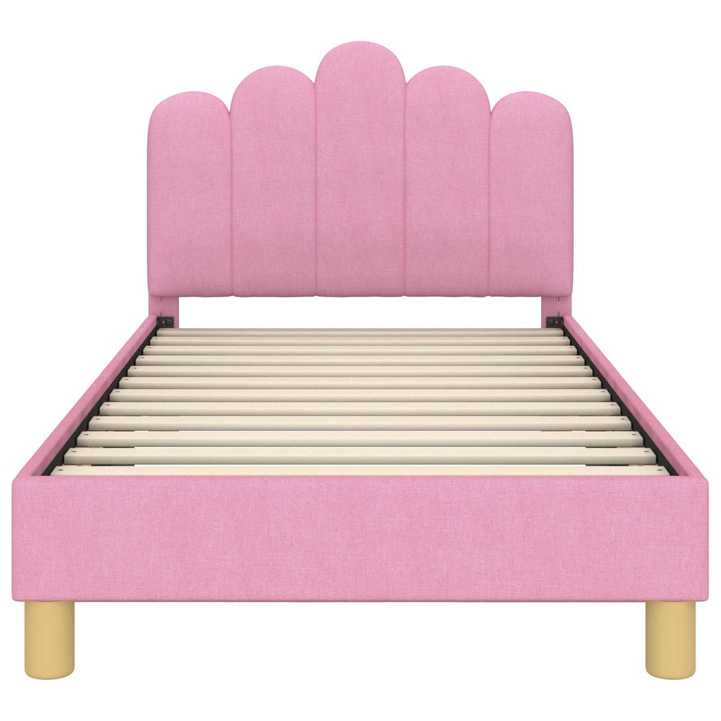 Kinderbettgestell mit Kopfteil Rosa 80 x 160 cm Stoff
