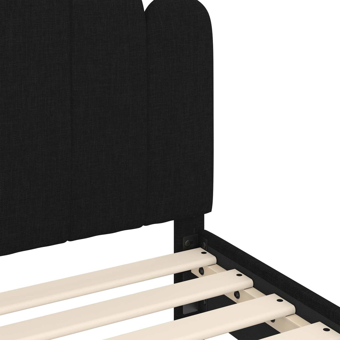 Kinderbettgestell mit Kopfteil Schwarz 90 x 190 cm Stoff