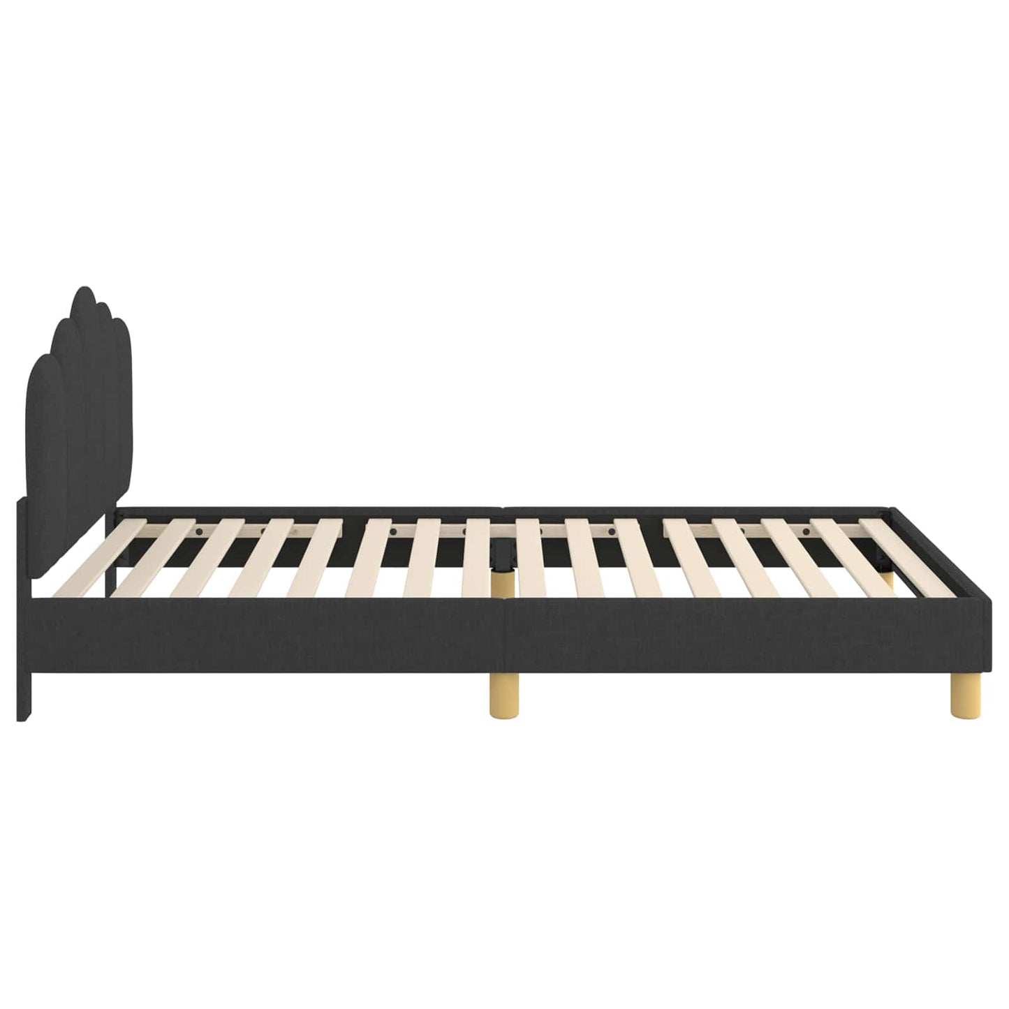 Kinderbettgestell mit Kopfteil Schwarz 90 x 190 cm Stoff