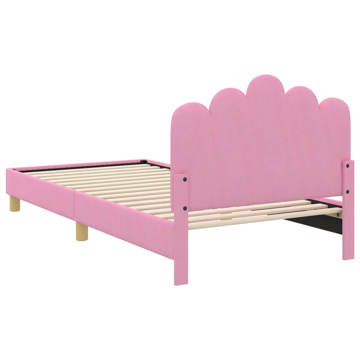 Kinderbettgestell mit Kopfteil Rosa 90 x 190 cm Stoff