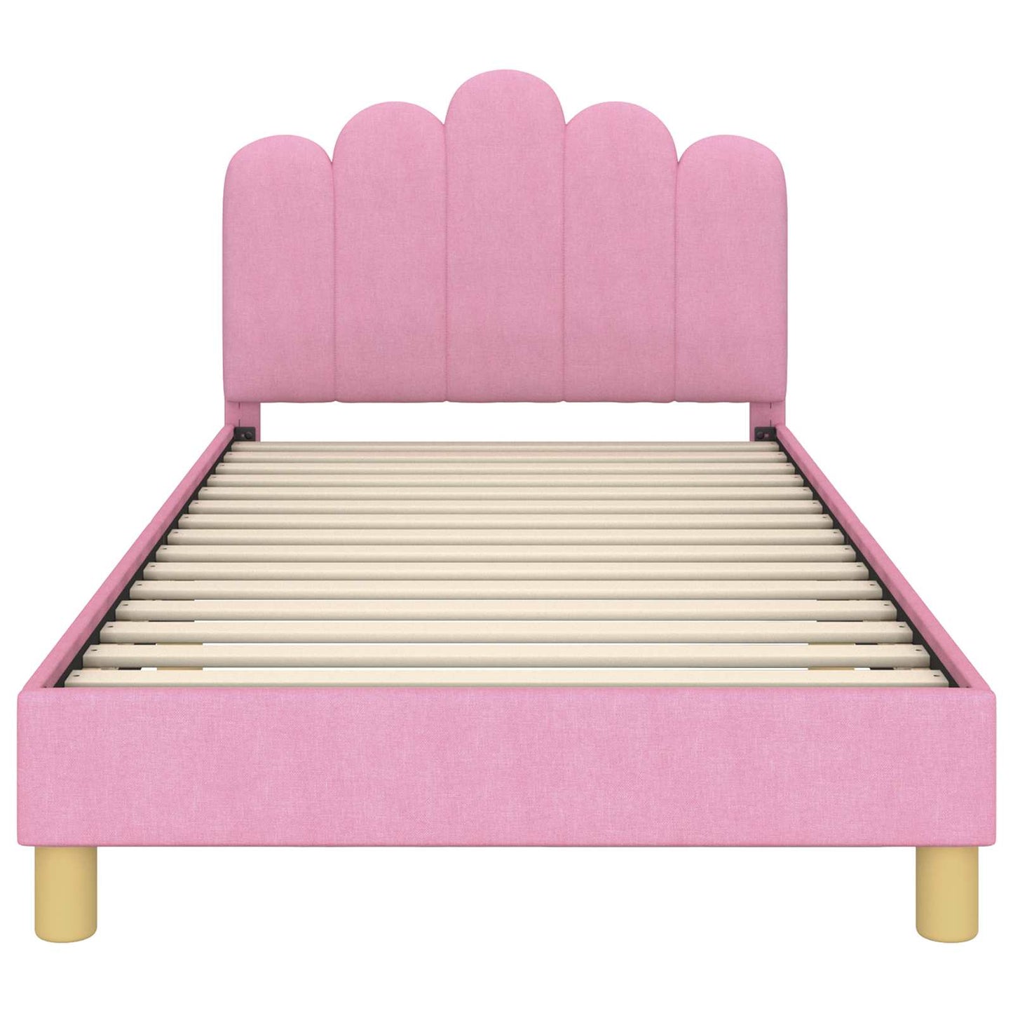 Kinderbettgestell mit Kopfteil Rosa 90 x 190 cm Stoff