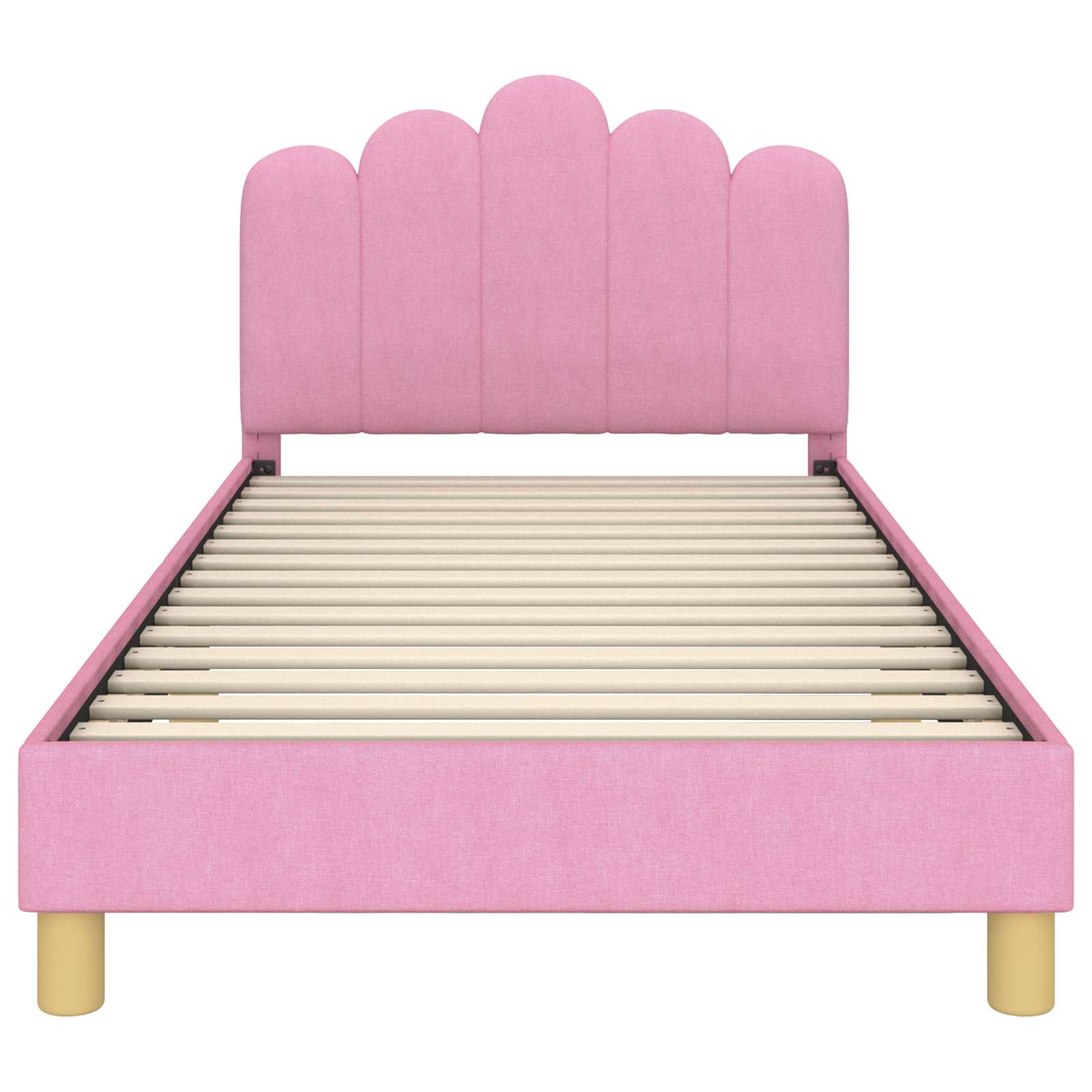 Kinderbettgestell mit Kopfteil Rosa 90 x 190 cm Stoff