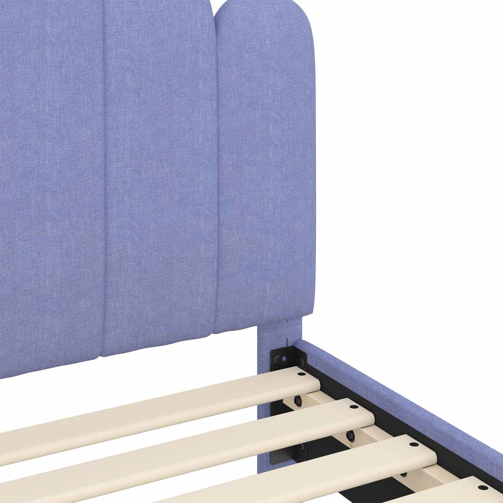 Kinderbettgestell mit Kopfteil Jeans blau 90 x 190 cm Stoff