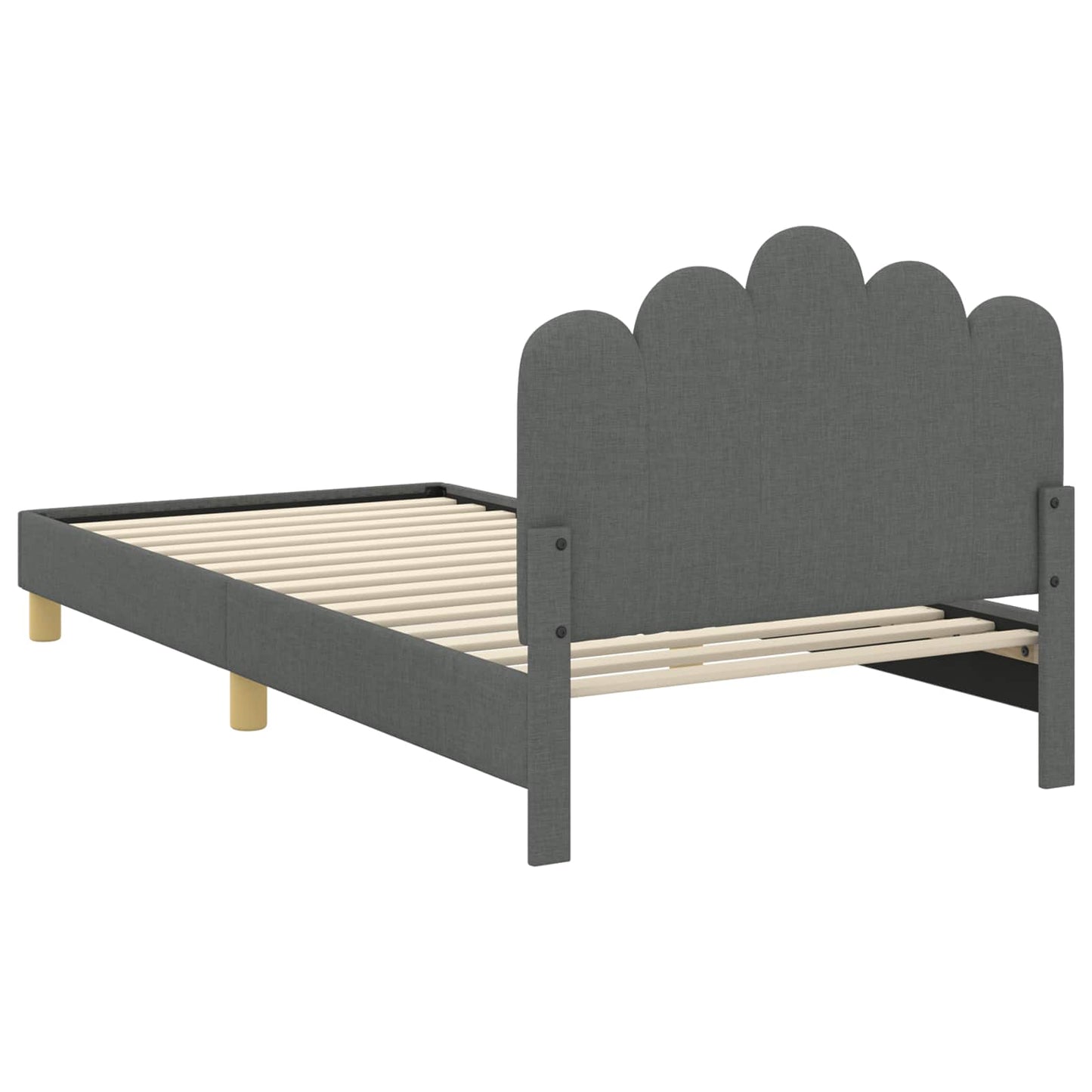 Kinderbettgestell mit Kopfteil Dunkelgrau 90 x 200 cm Stoff